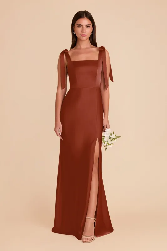 Alex Matte Satin Dress - Auburn sold by Birdy Grey