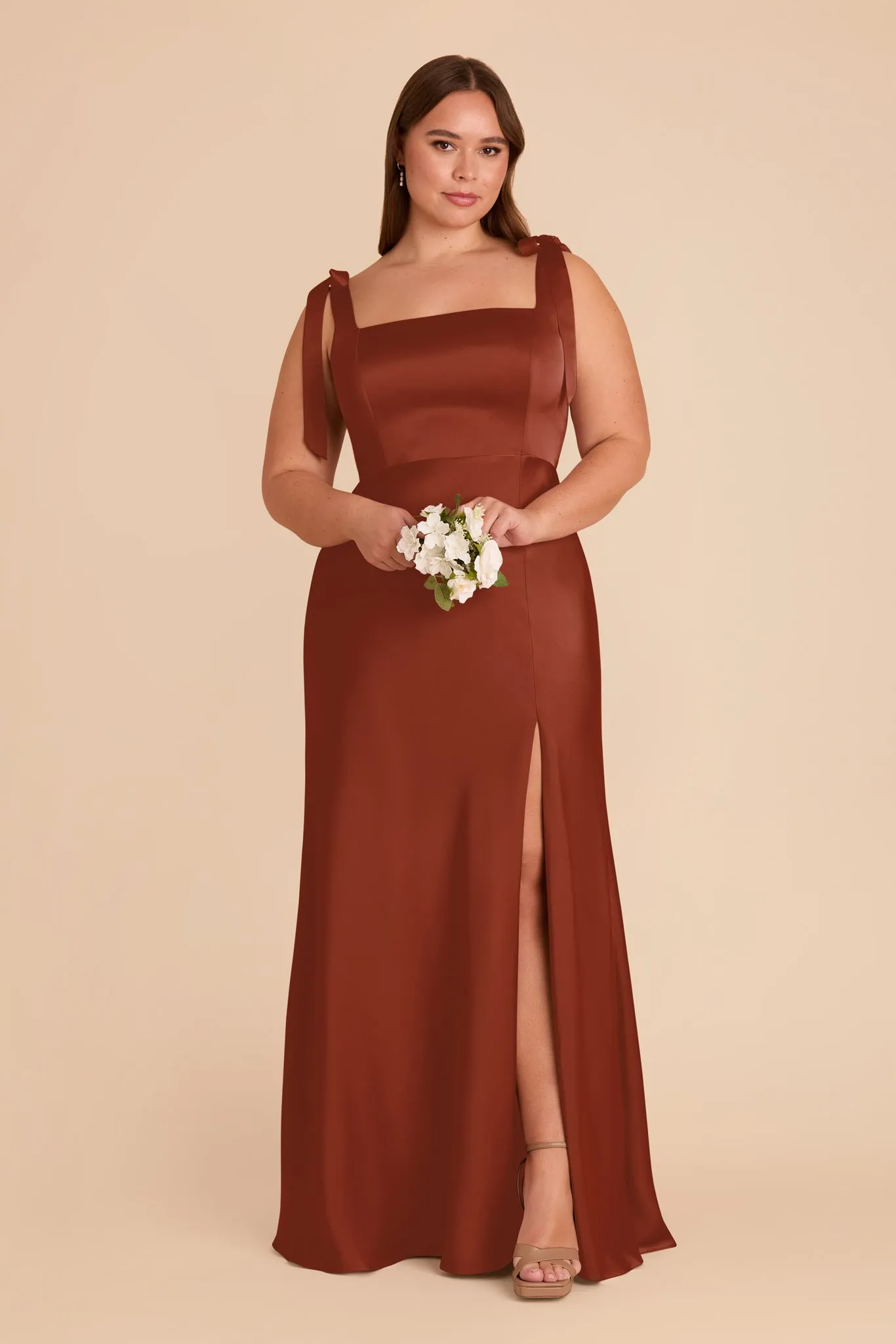 Alex Matte Satin Dress - Auburn sold by Birdy Grey product image thumbnail 2