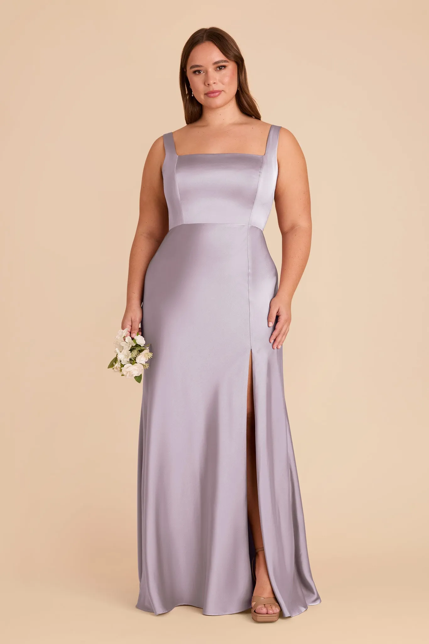 Alex Matte Satin Dress - Dusty Lilac sold by Birdy Grey product image thumbnail 2