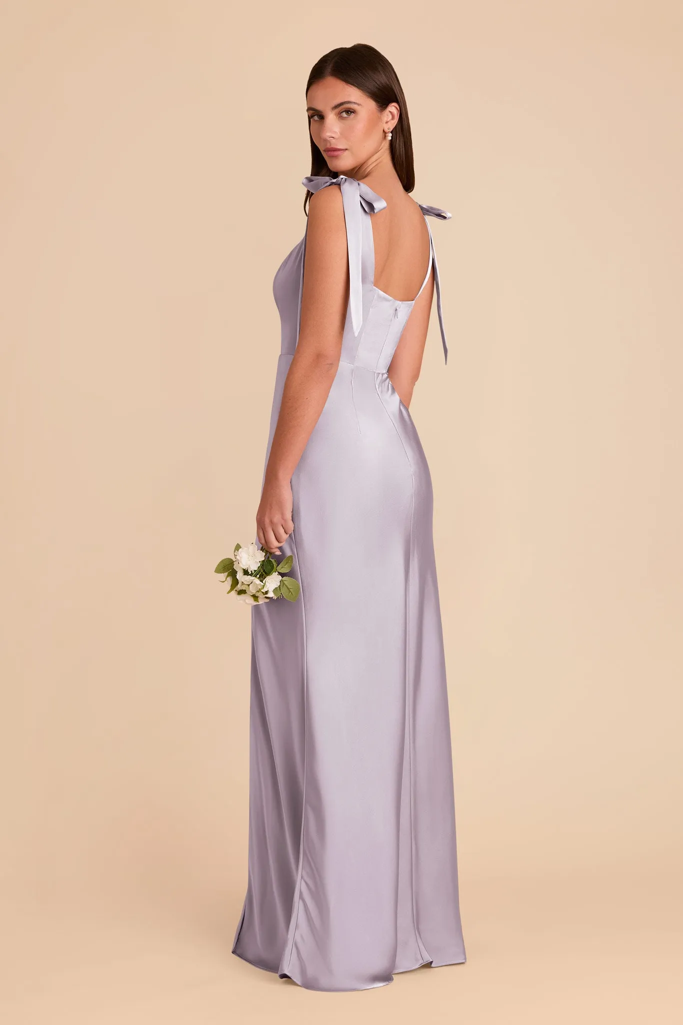 Alex Matte Satin Dress - Dusty Lilac sold by Birdy Grey product image thumbnail 4