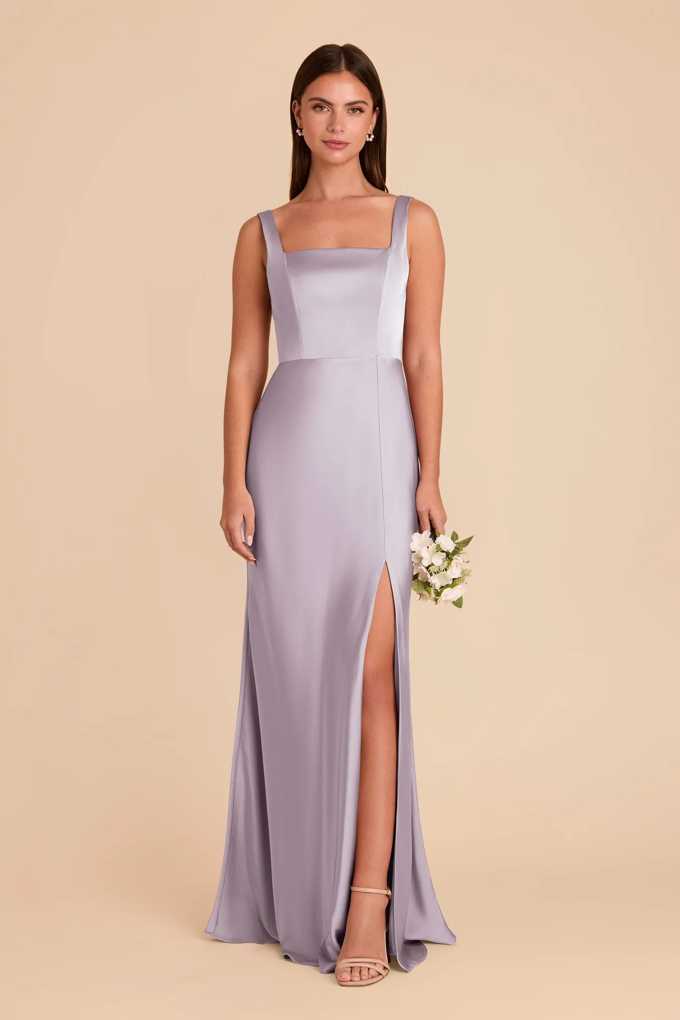 Alex Matte Satin Dress - Dusty Lilac sold by Birdy Grey product image thumbnail 3