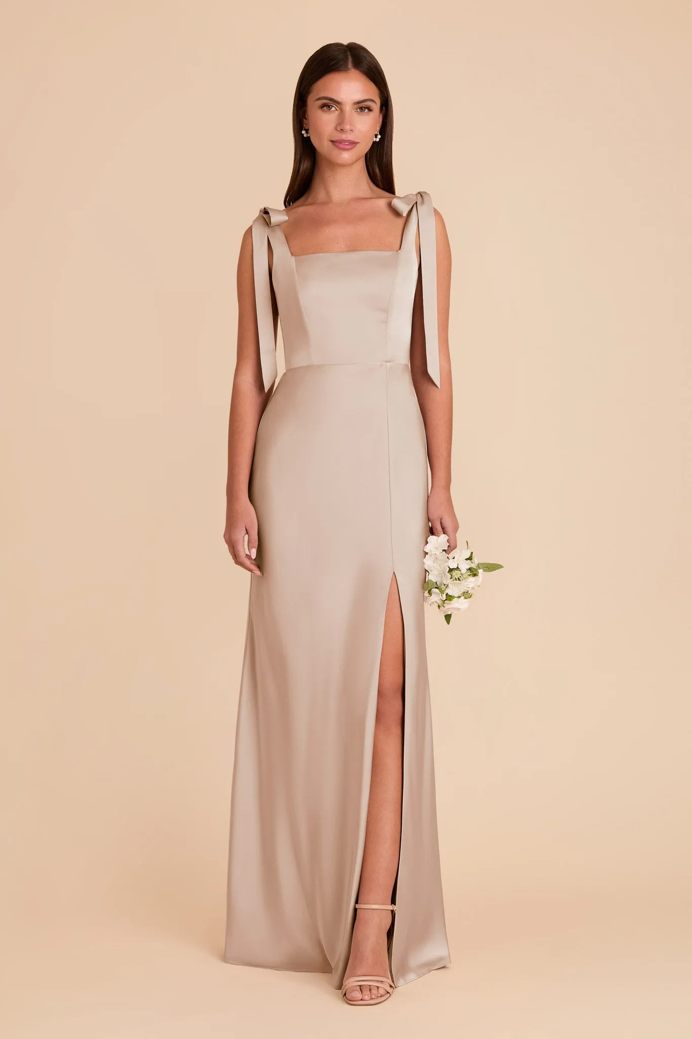 Alex Matte Satin Dress - Taupe sold by Birdy Grey product image thumbnail 4