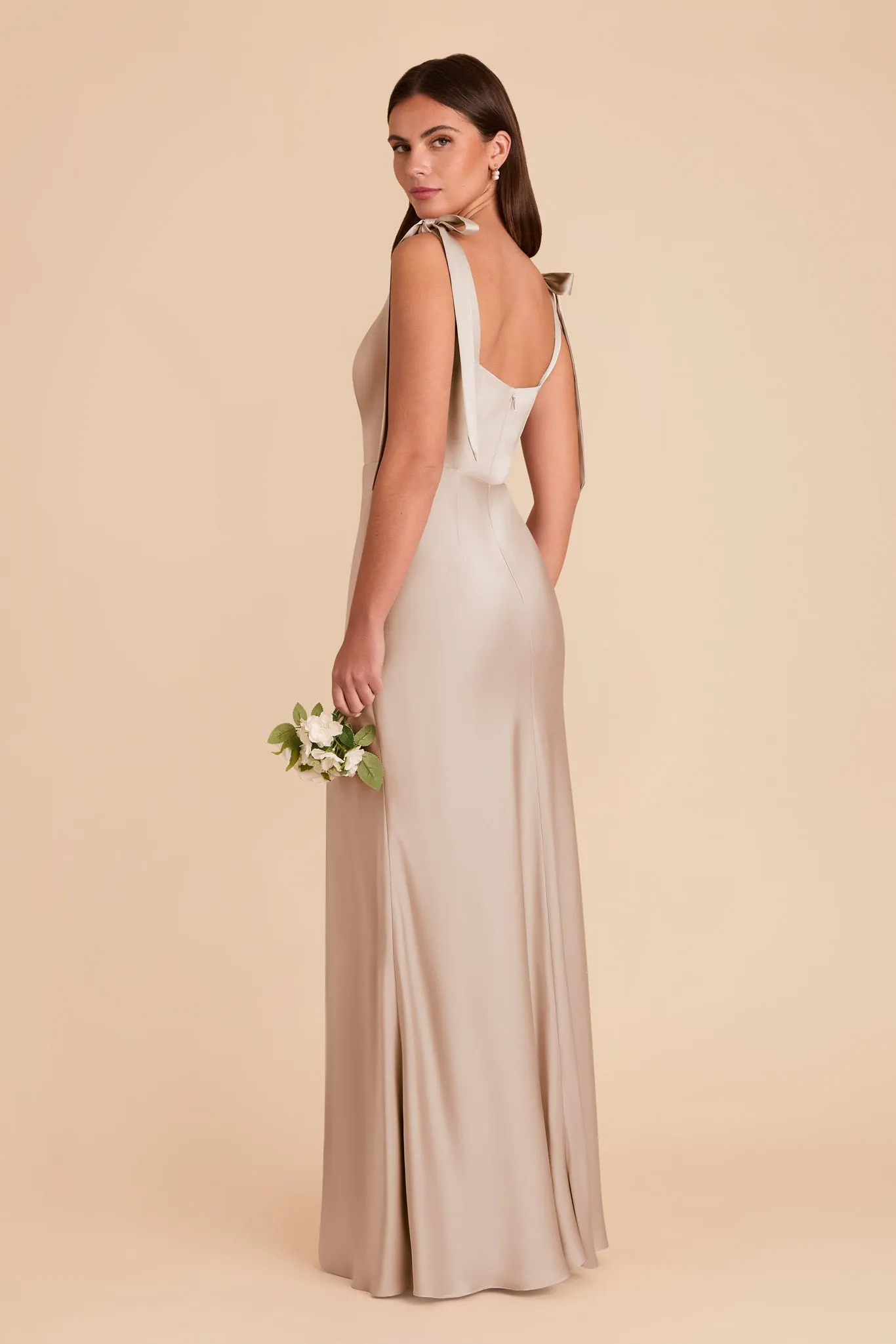 Alex Matte Satin Dress - Taupe sold by Birdy Grey product image thumbnail 5