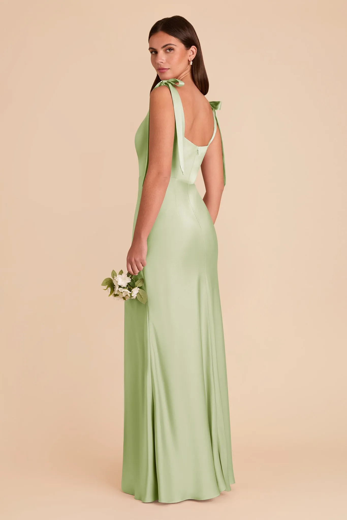 Alex Matte Satin Dress - Pale Pistachio sold by Birdy Grey product image thumbnail 5