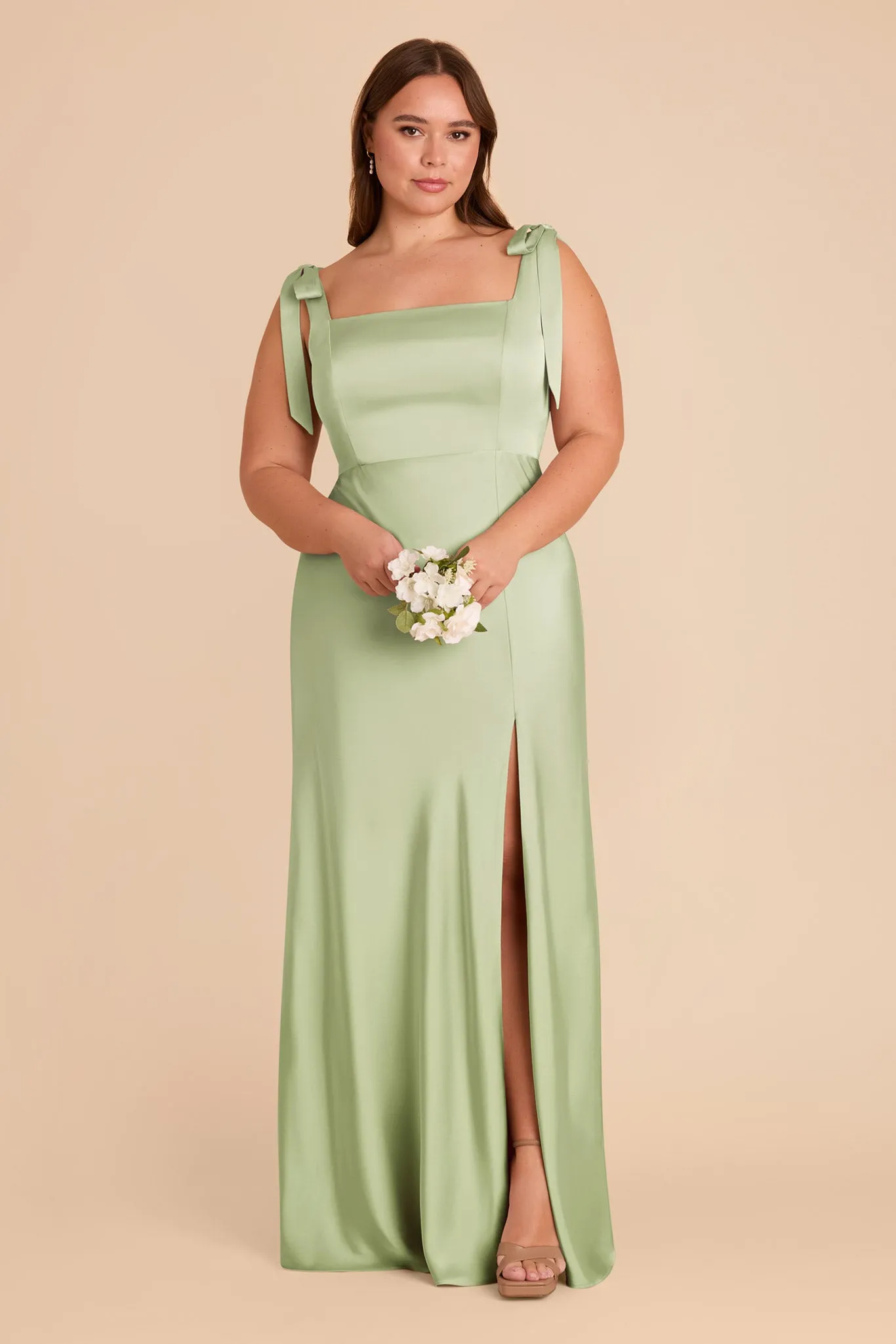 Alex Matte Satin Dress - Pale Pistachio sold by Birdy Grey product image thumbnail 2