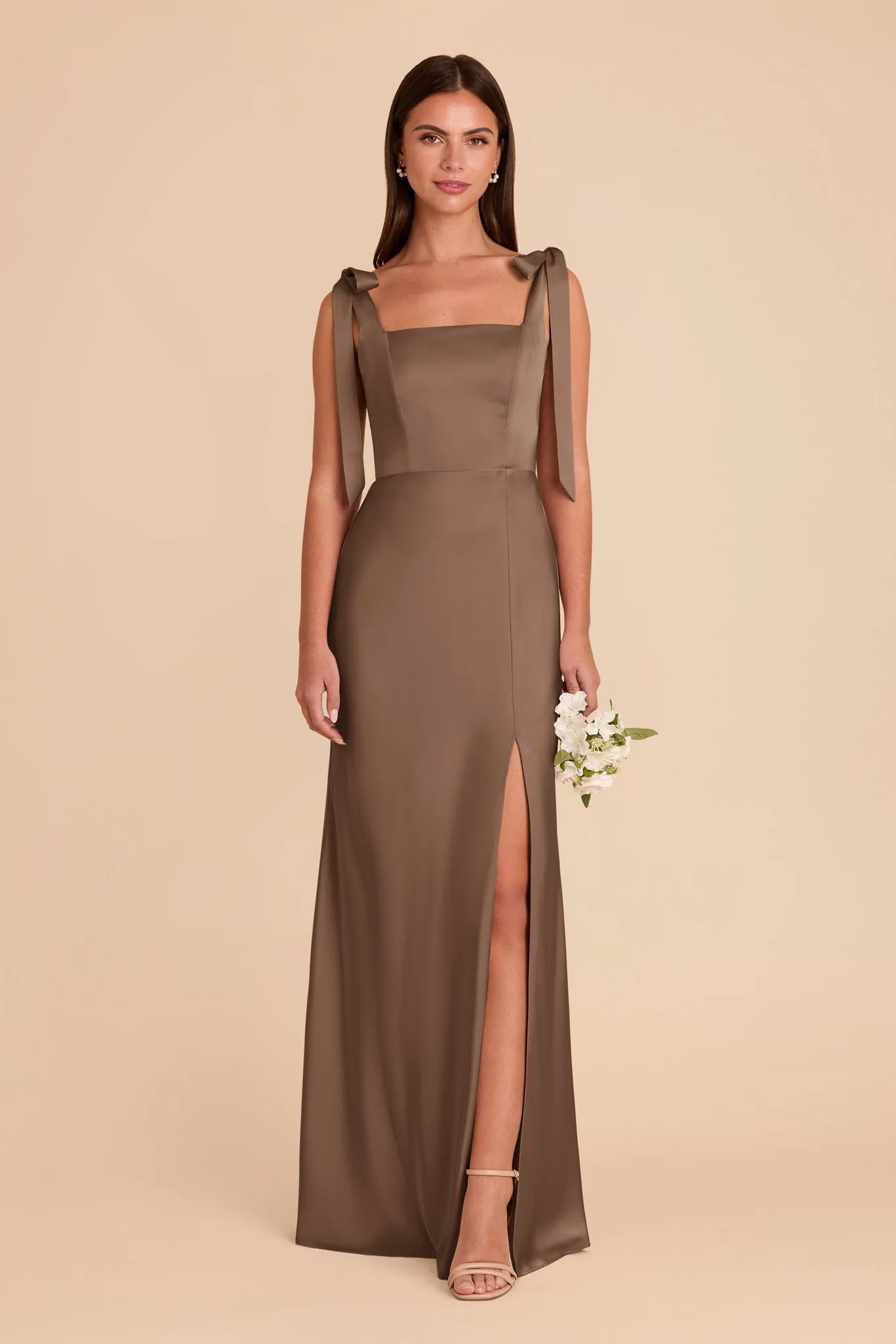 Alex Matte Satin Dress - Mocha sold by Birdy Grey product image thumbnail 3