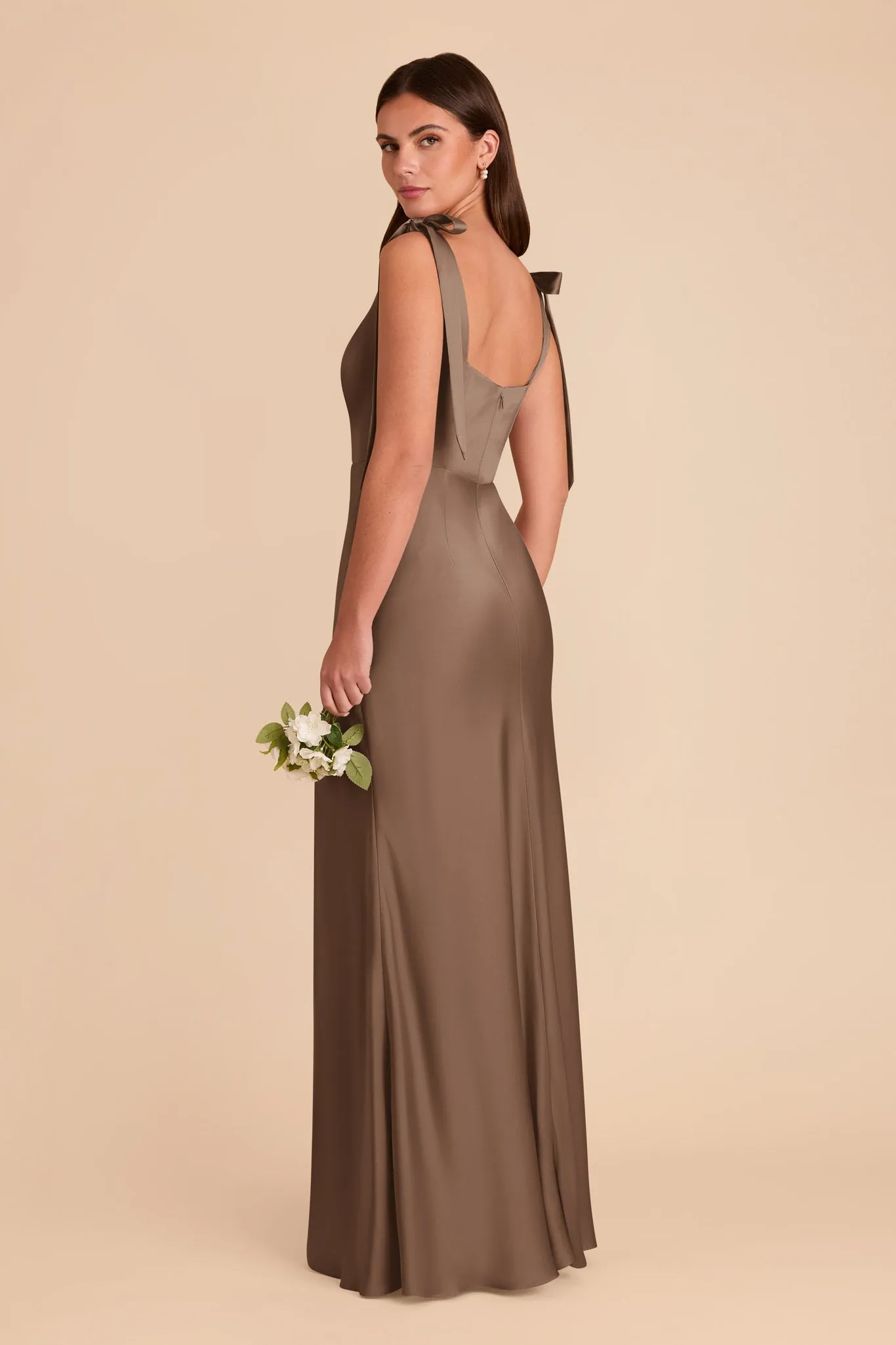 Alex Matte Satin Dress - Mocha sold by Birdy Grey product image thumbnail 5