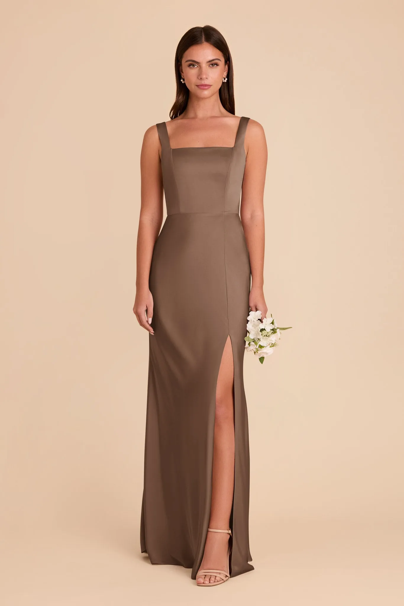 Alex Matte Satin Dress - Mocha sold by Birdy Grey product image thumbnail 4