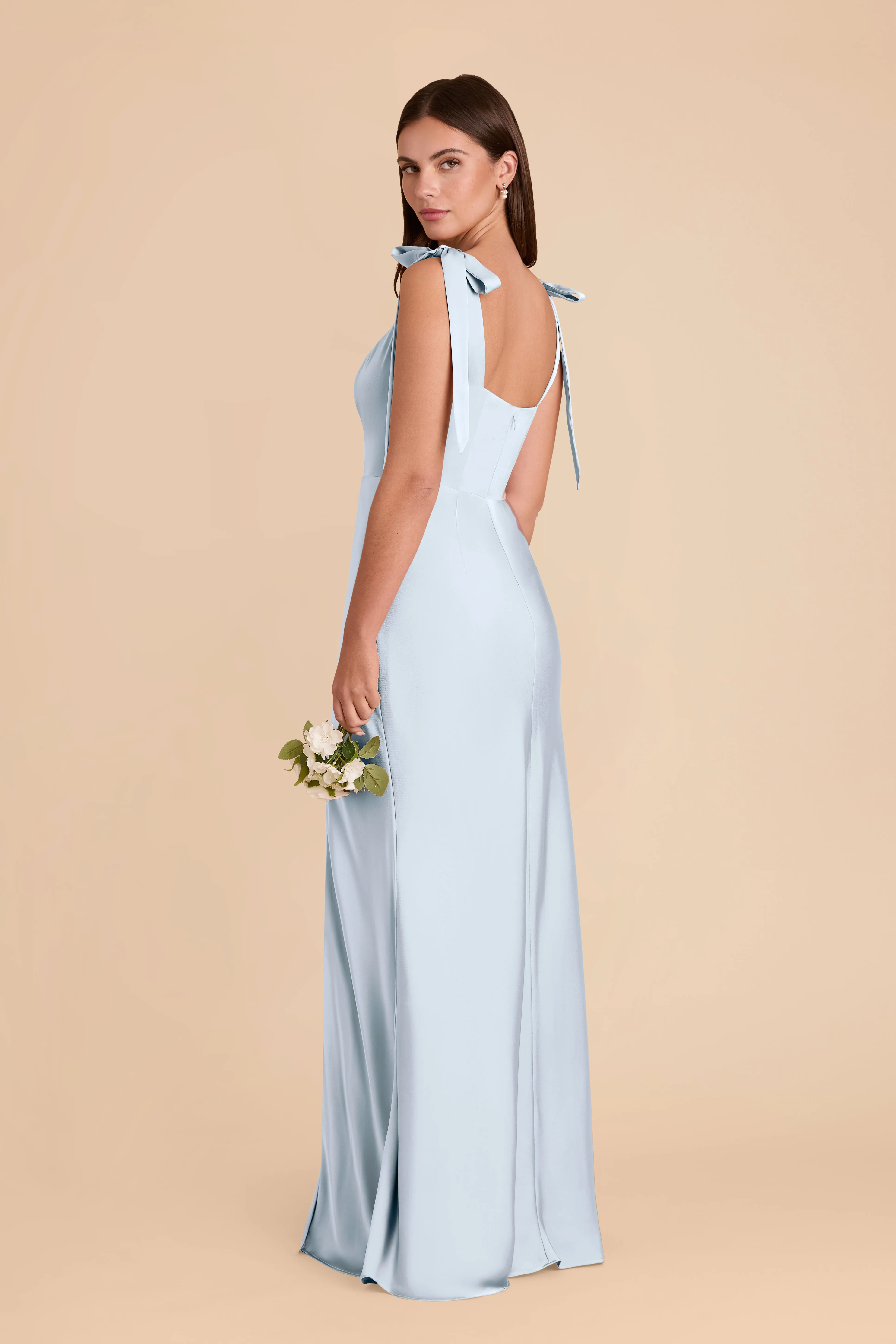 Alex Matte Satin Dress - Mist Blue sold by Birdy Grey product image thumbnail 4