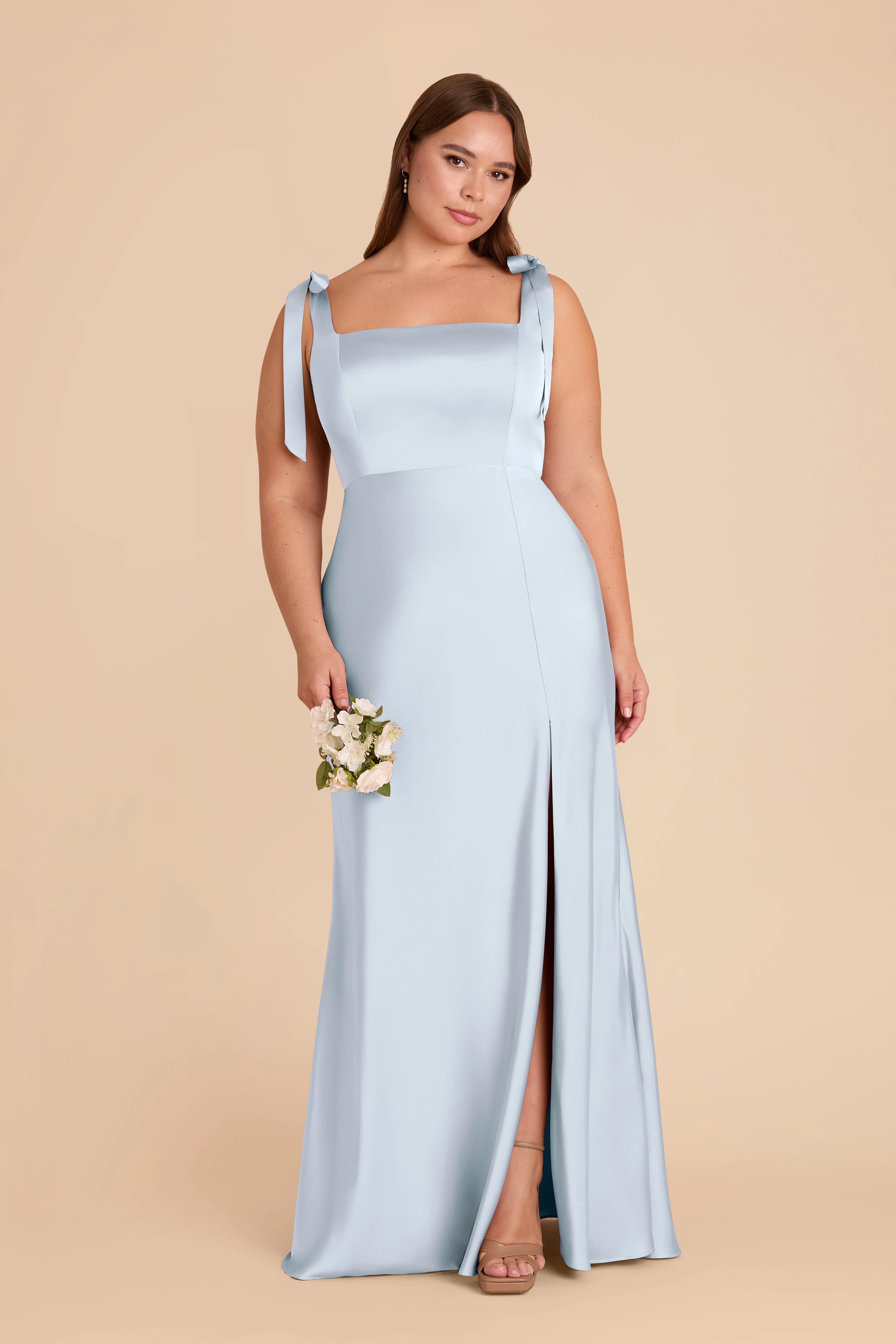 Alex Matte Satin Dress - Mist Blue sold by Birdy Grey product image thumbnail 2