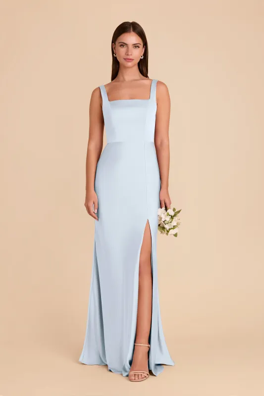 Alex Matte Satin Dress - Mist Blue sold by Birdy Grey