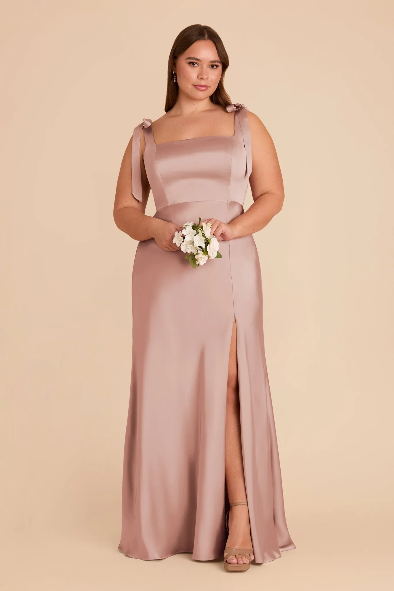 Alex Matte Satin Dress - English Rose sold by Birdy Grey product image thumbnail 2