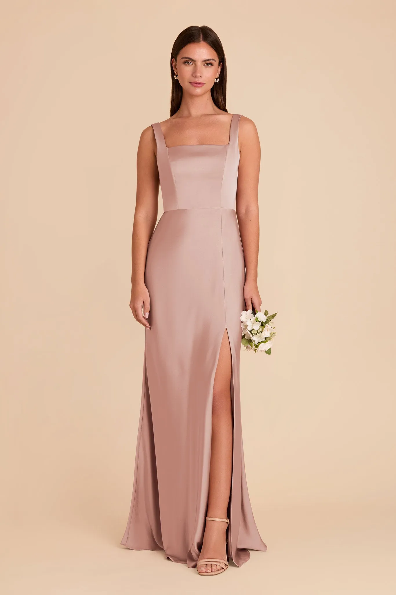 Alex Matte Satin Dress - English Rose sold by Birdy Grey product image thumbnail 3