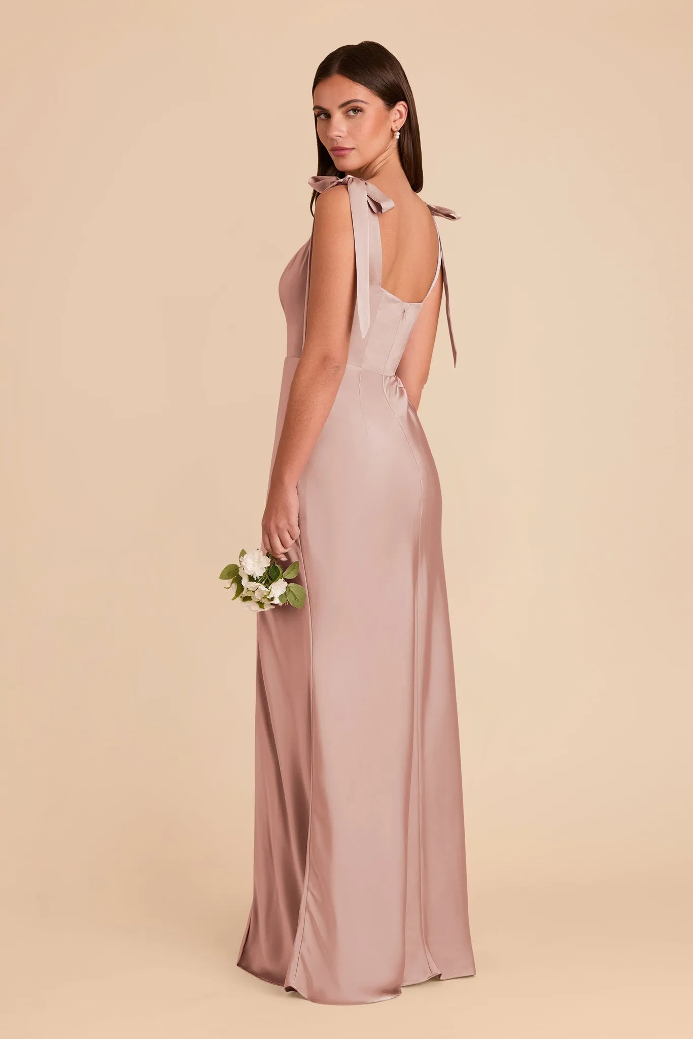 Alex Matte Satin Dress - English Rose sold by Birdy Grey product image thumbnail 4