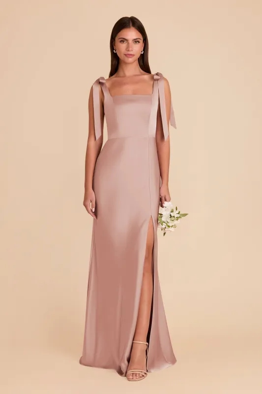 Alex Matte Satin Dress - English Rose sold by Birdy Grey