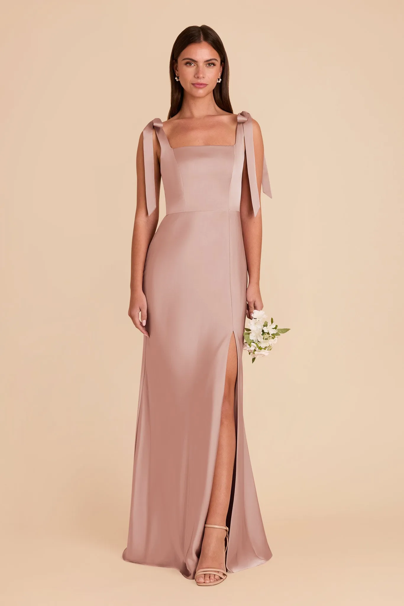 Alex Matte Satin Dress - English Rose sold by Birdy Grey