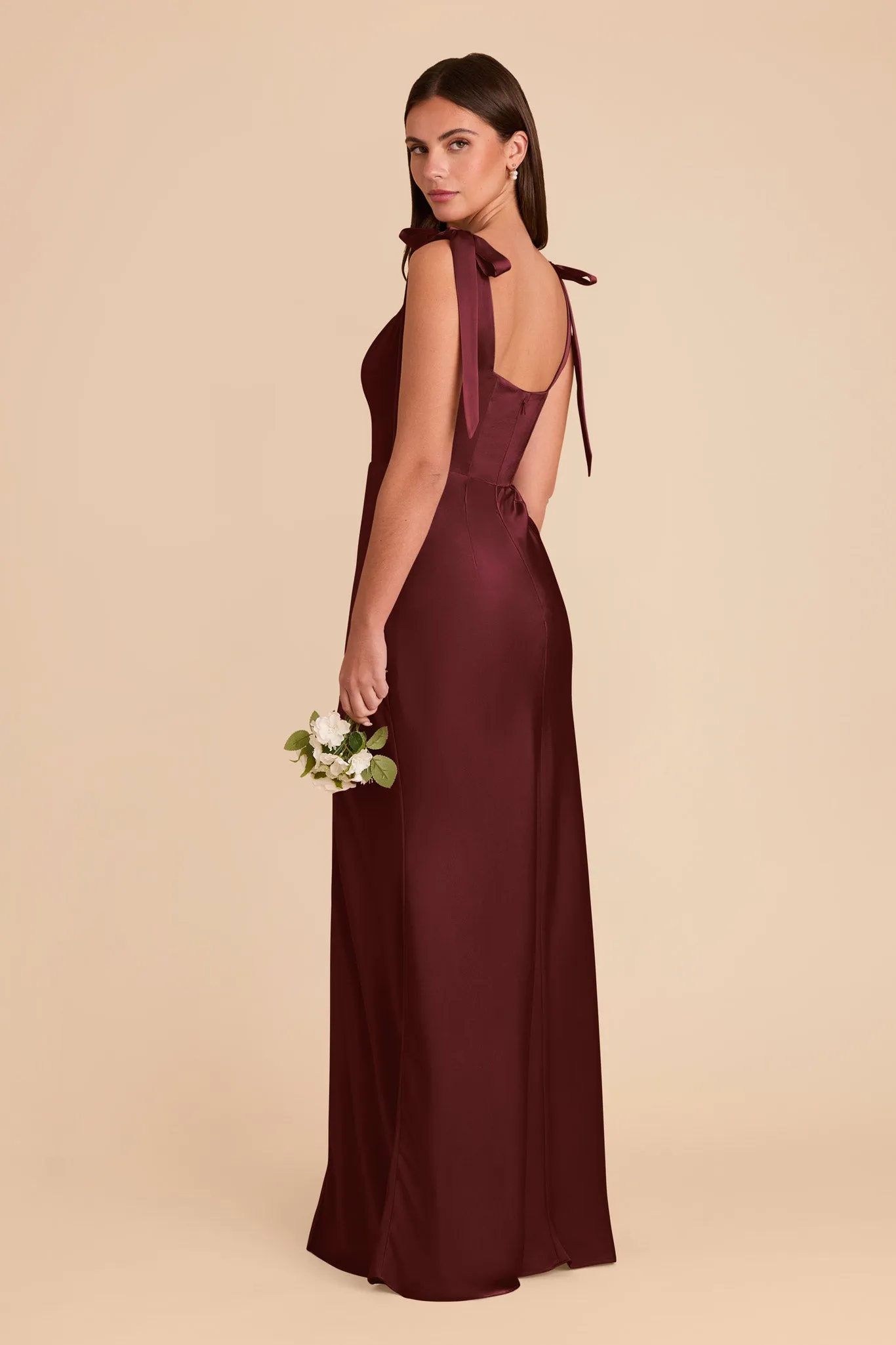 Alex Matte Satin Dress - Cabernet sold by Birdy Grey product image thumbnail 4