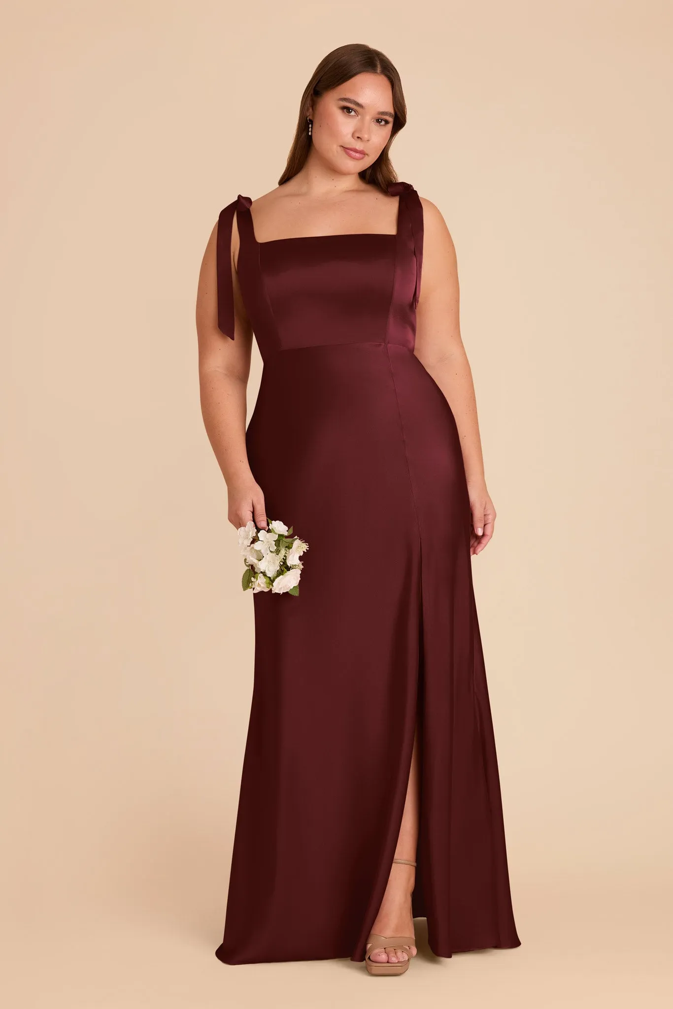 Alex Matte Satin Dress - Cabernet sold by Birdy Grey product image thumbnail 2