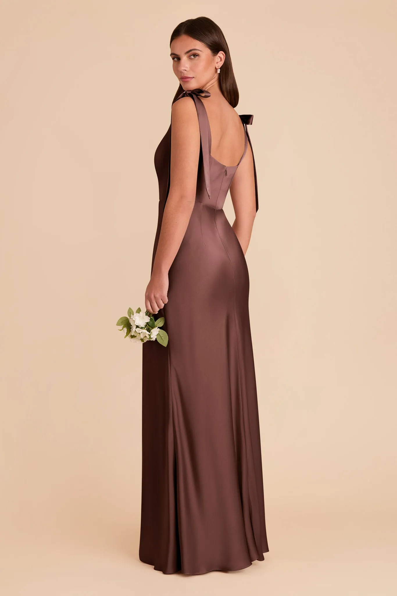 Alex Matte Satin Dress - Chocolate Brown sold by Birdy Grey product image thumbnail 5