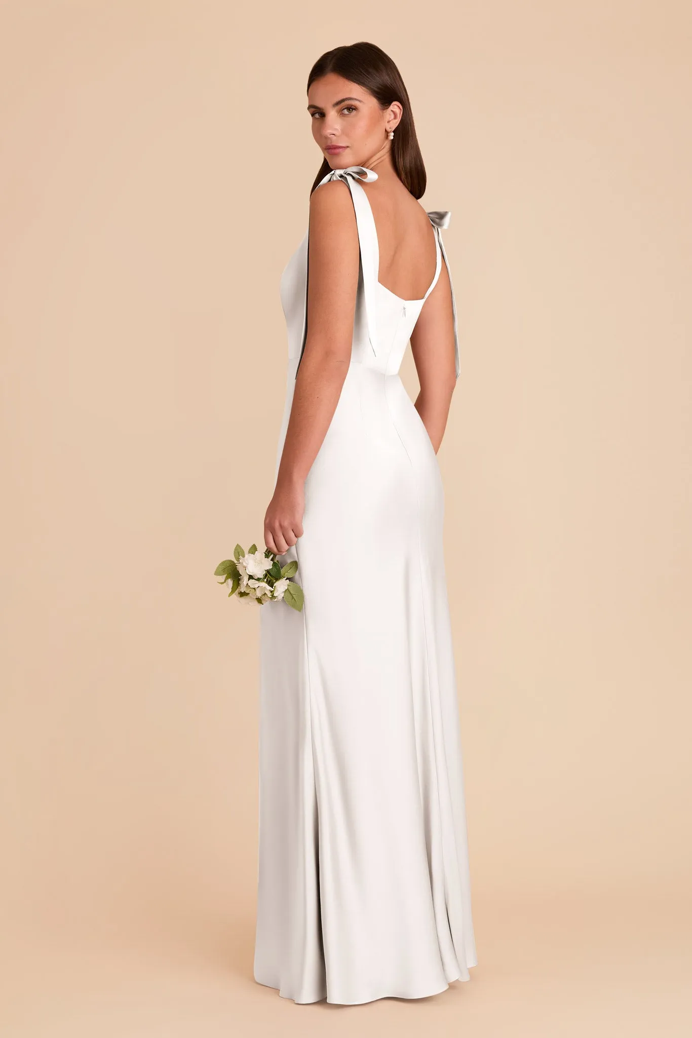 Alex Matte Satin Dress - White sold by Birdy Grey product image thumbnail 5