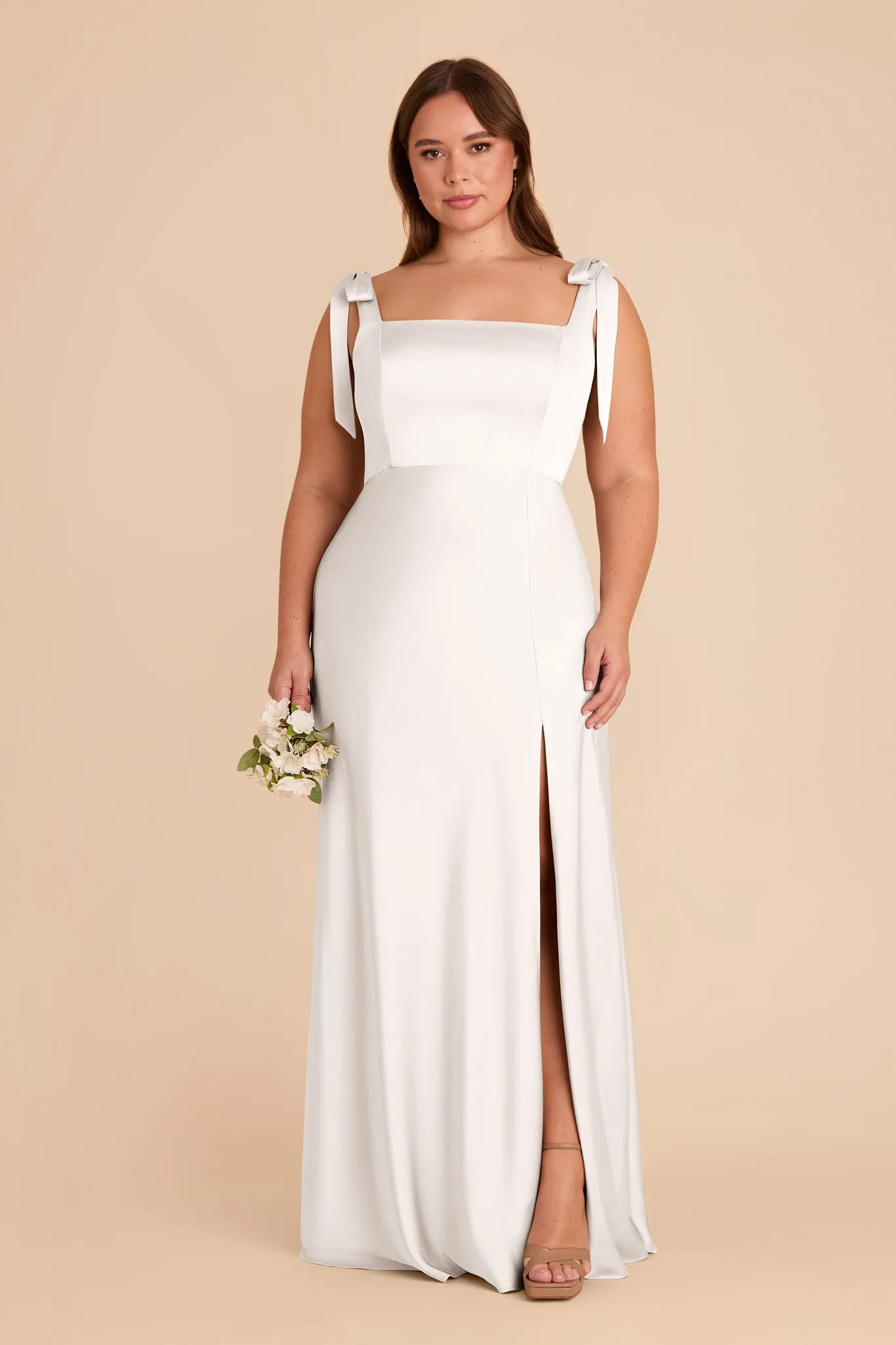Alex Matte Satin Dress - White sold by Birdy Grey product image thumbnail 2