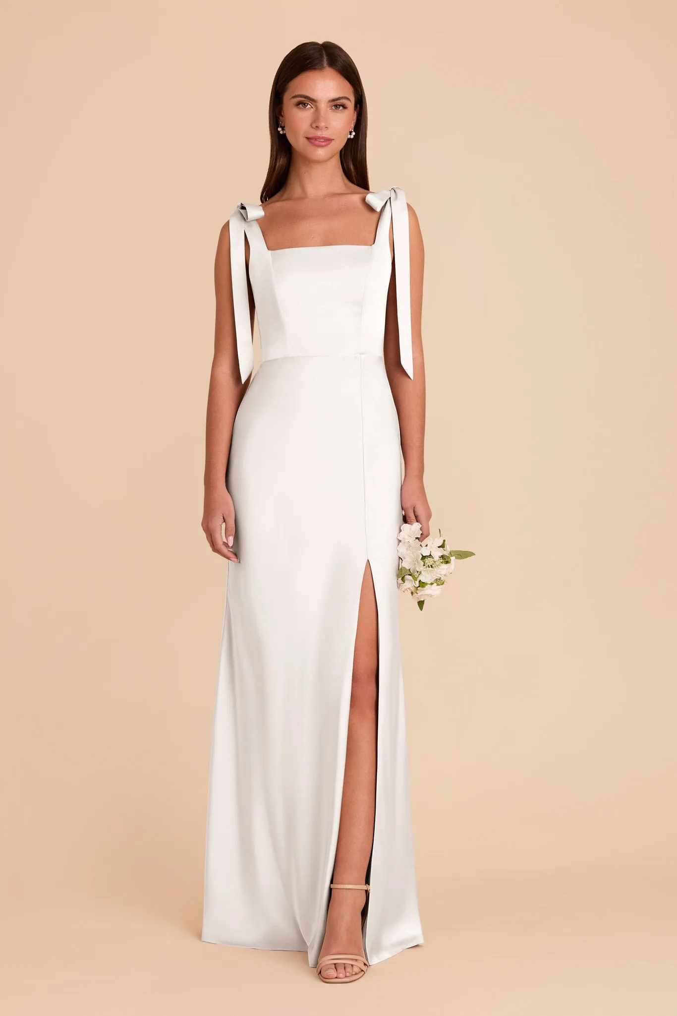 Alex Matte Satin Dress - White sold by Birdy Grey product image thumbnail 4