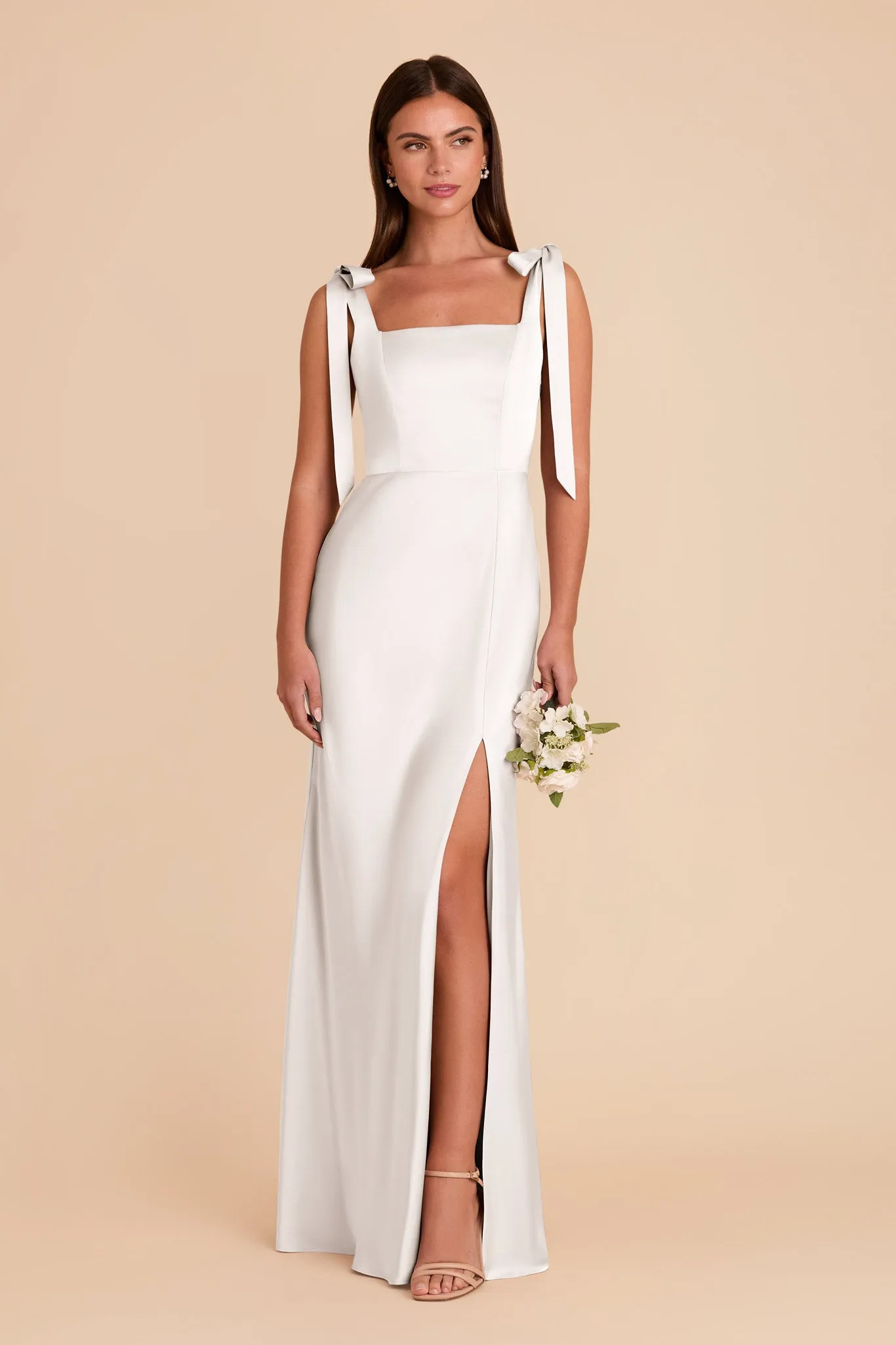 Alex Matte Satin Dress - White sold by Birdy Grey product image thumbnail 3