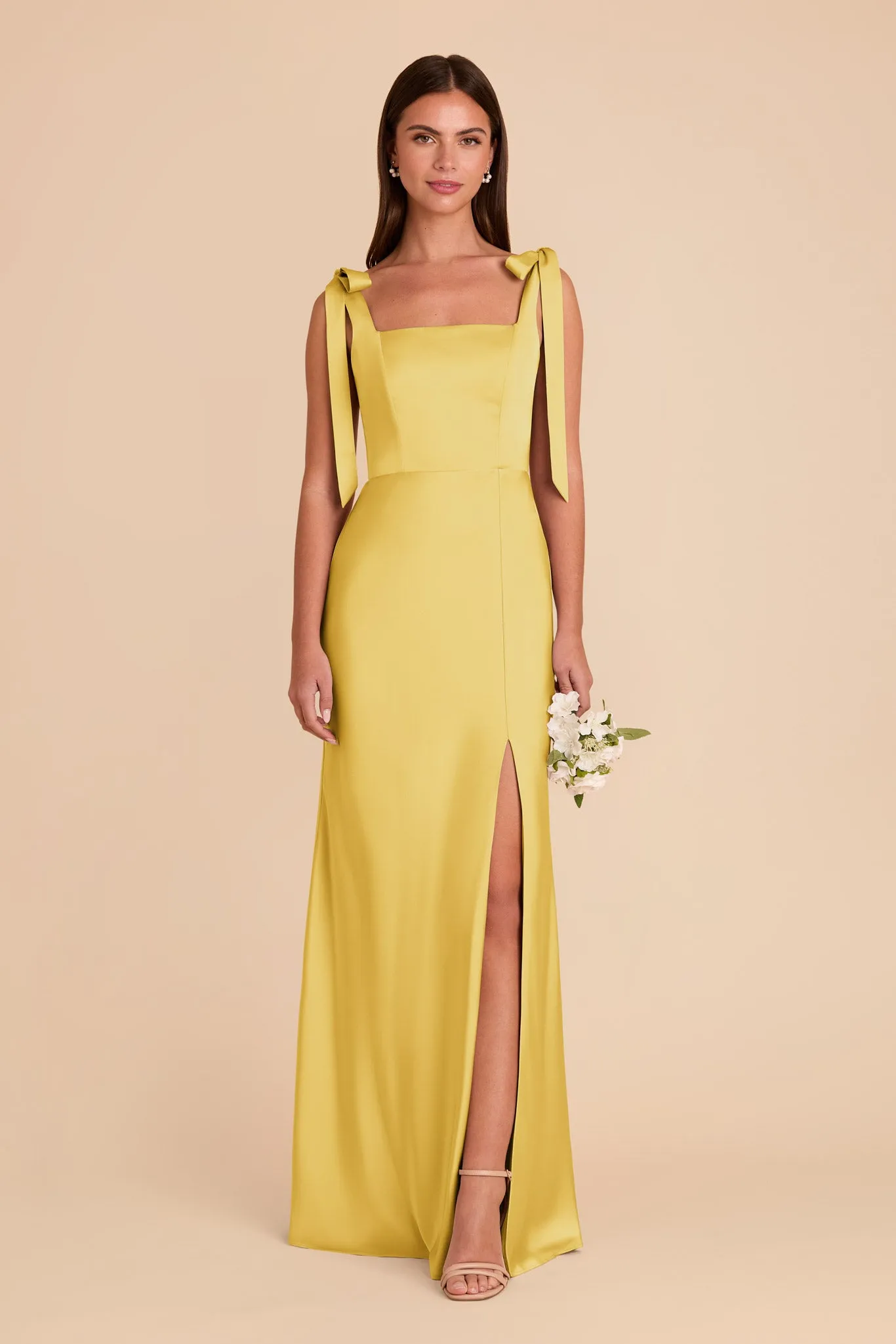 Alex Matte Satin Dress - Sunflower Yellow sold by Birdy Grey product image thumbnail 4