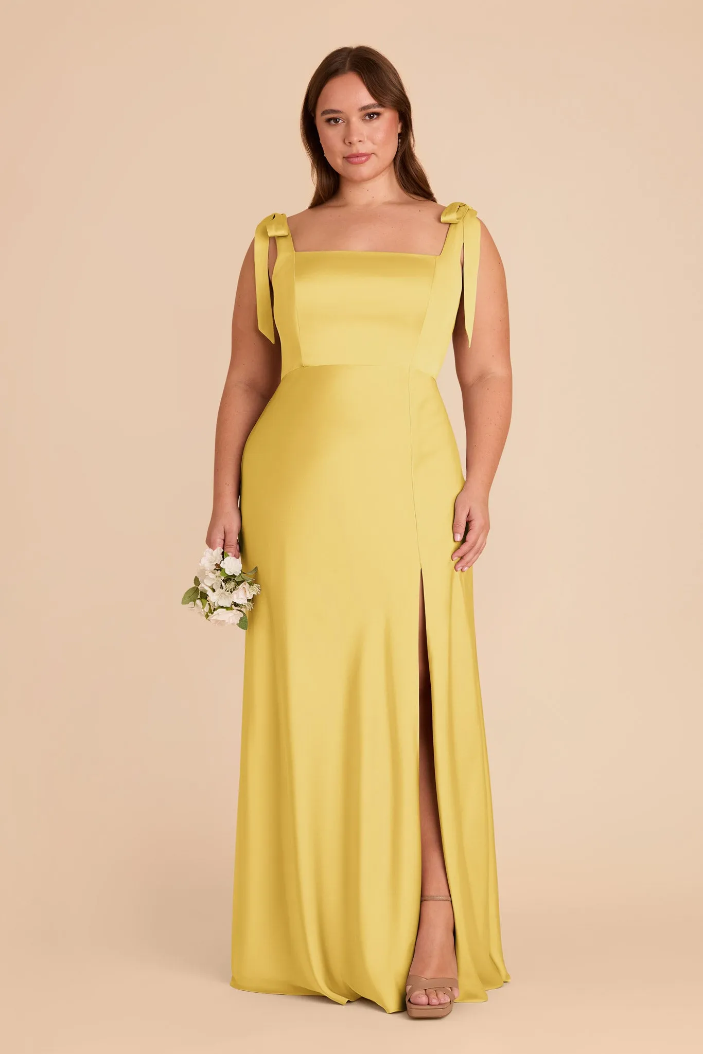 Alex Matte Satin Dress - Sunflower Yellow sold by Birdy Grey product image thumbnail 2