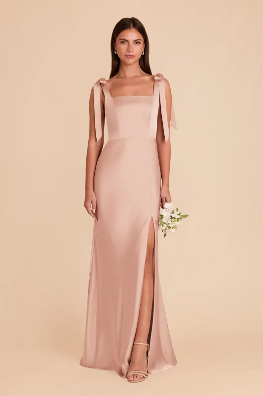 Alex Matte Satin Dress - Rose Gold sold by Birdy Grey