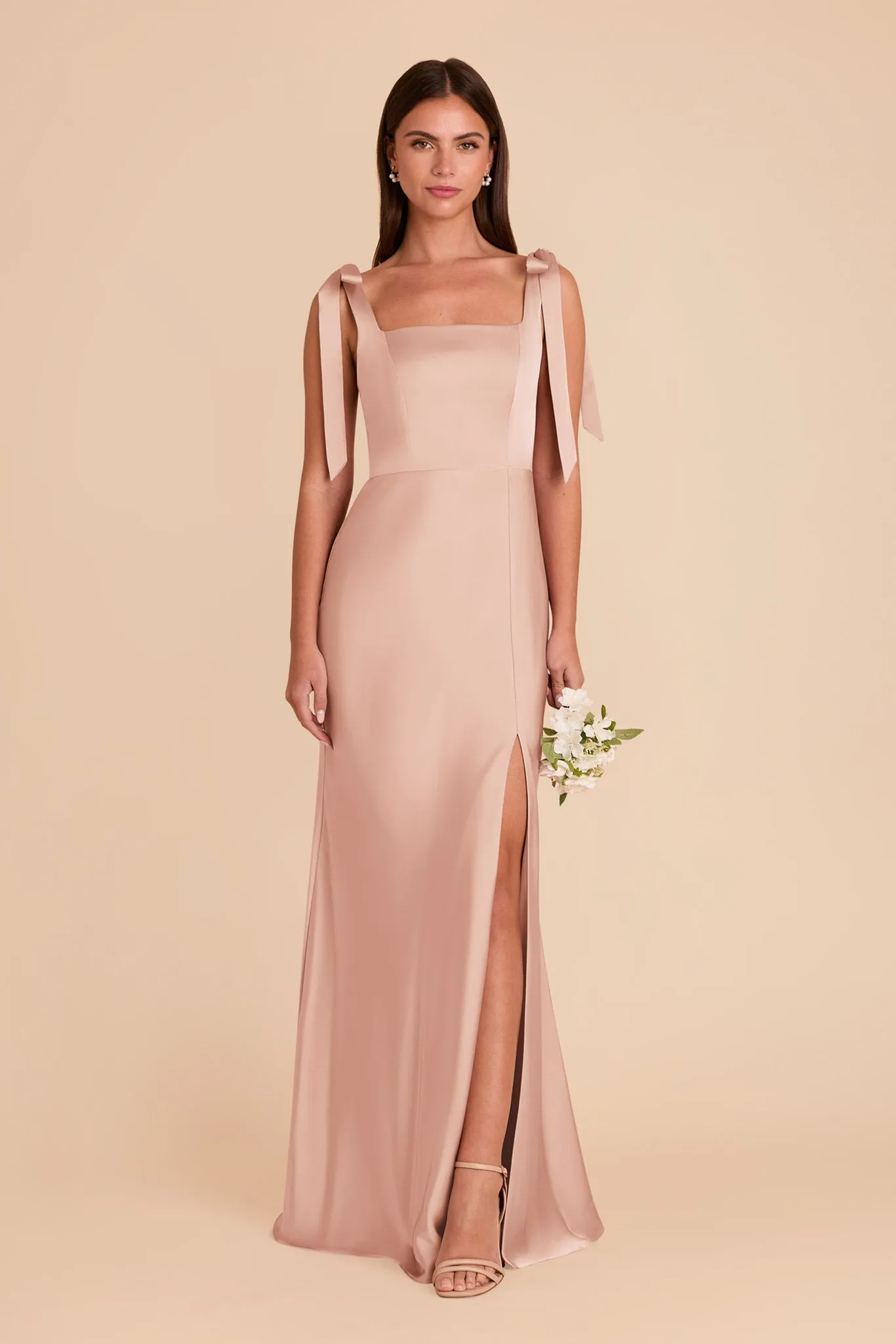 Alex Matte Satin Dress - Rose Gold sold by Birdy Grey