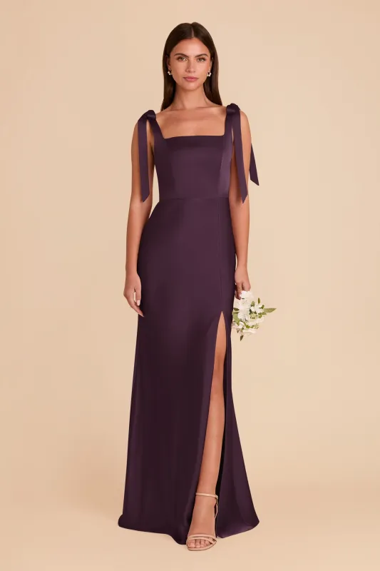 Alex Matte Satin Dress - Plum sold by Birdy Grey