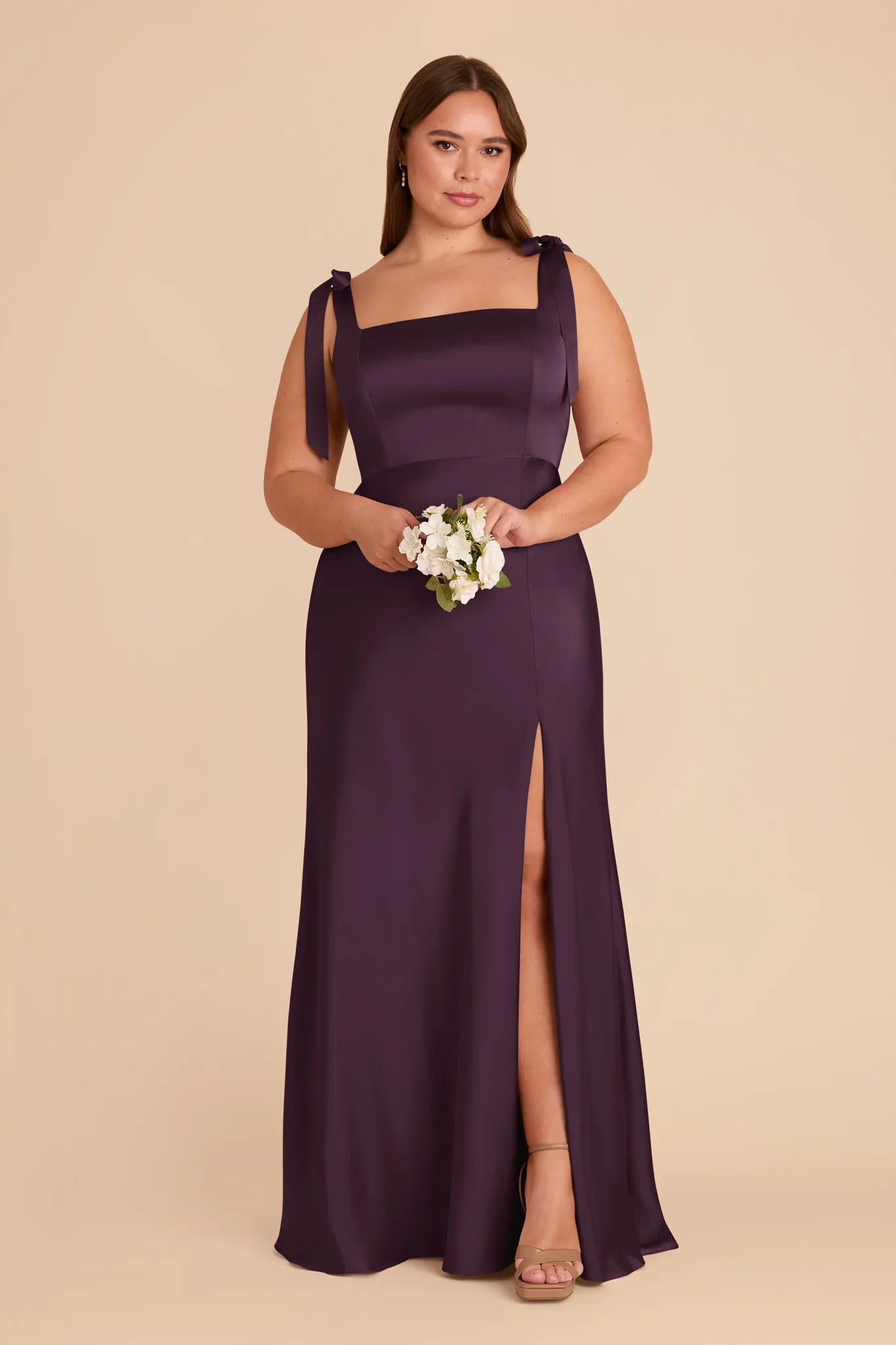Alex Matte Satin Dress - Plum sold by Birdy Grey product image thumbnail 2