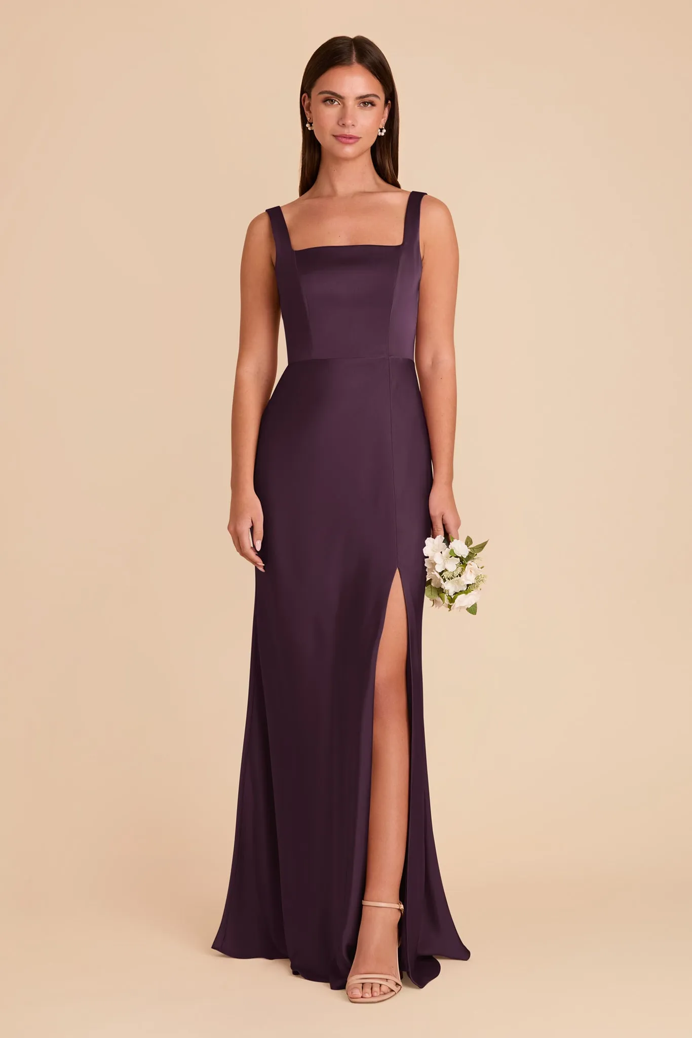 Alex Matte Satin Dress - Plum sold by Birdy Grey product image thumbnail 3