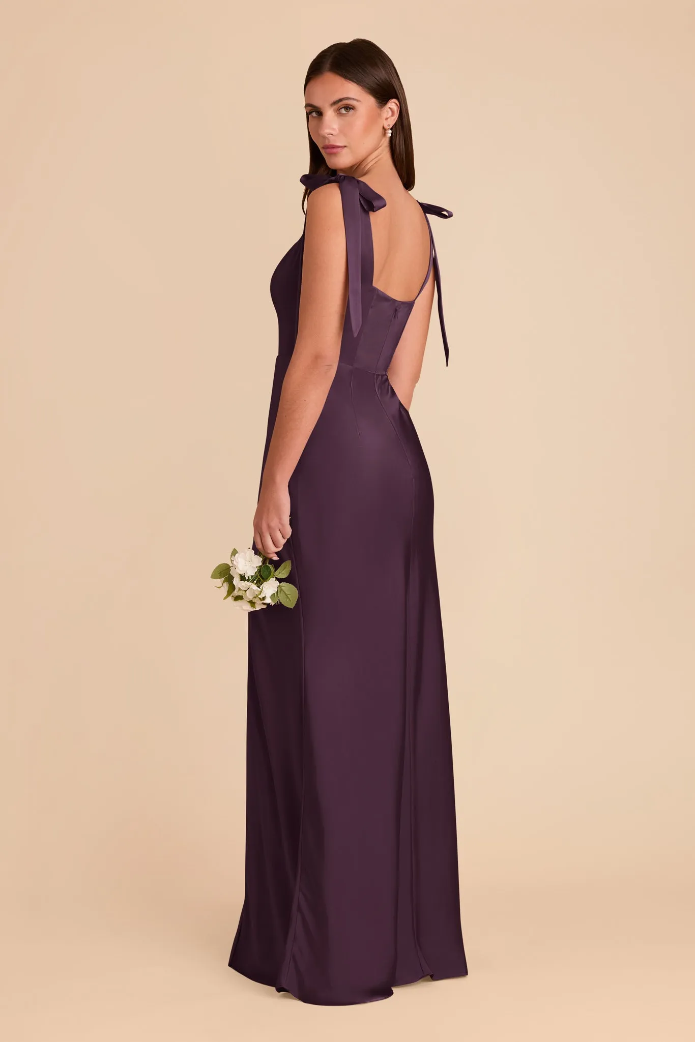Alex Matte Satin Dress - Plum sold by Birdy Grey product image thumbnail 4