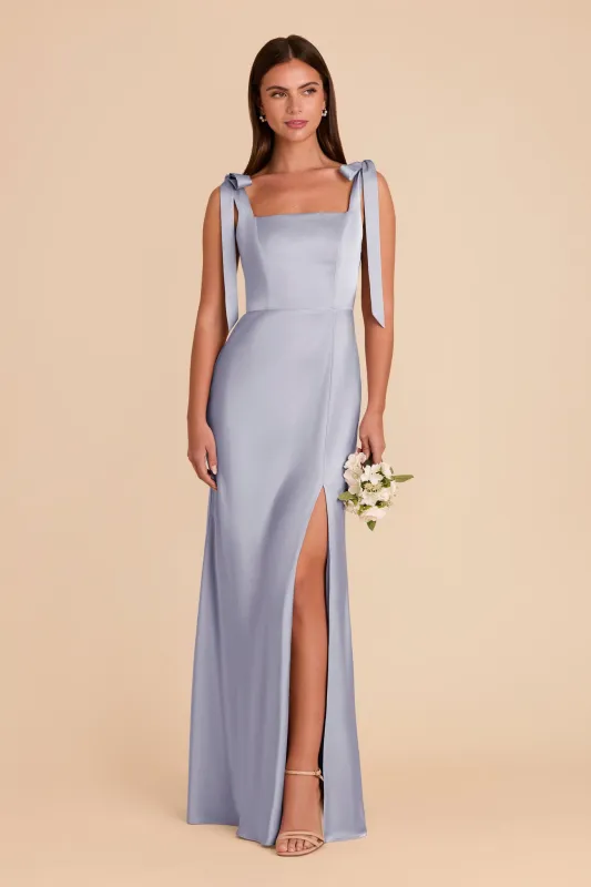 Alex Matte Satin Dress - Periwinkle Blue sold by Birdy Grey