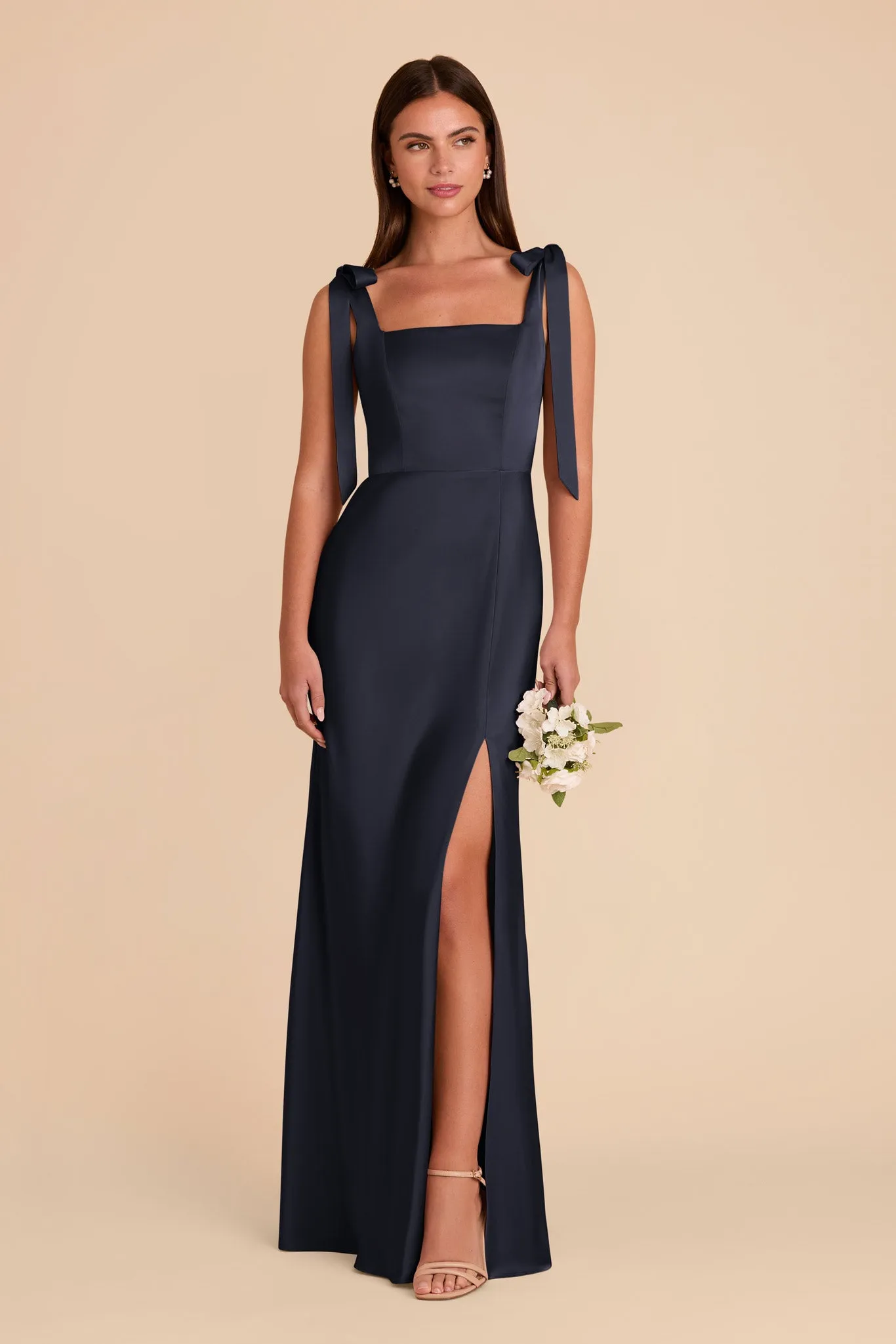 Alex Matte Satin Dress - Navy sold by Birdy Grey product image thumbnail 4