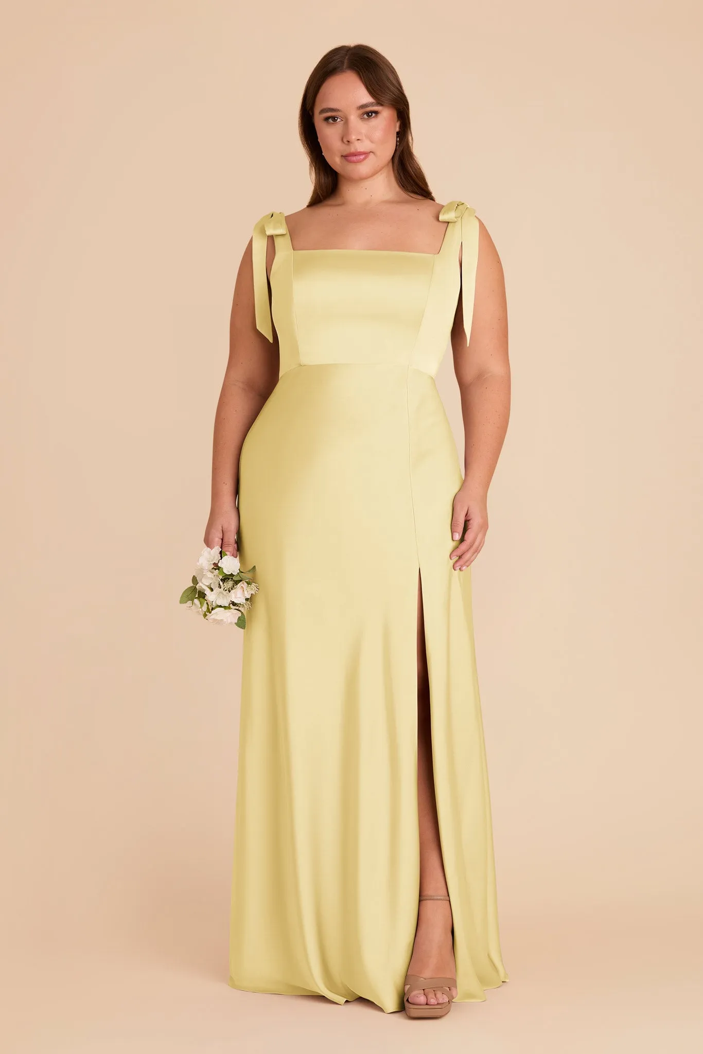 Alex Matte Satin Dress - Lemon Sorbet sold by Birdy Grey product image thumbnail 2