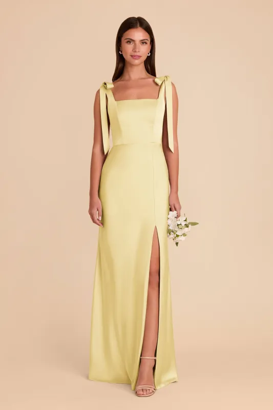Alex Matte Satin Dress - Lemon Sorbet sold by Birdy Grey