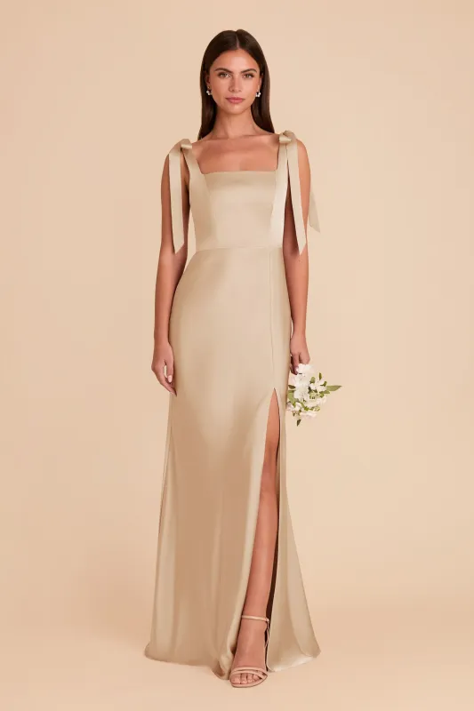 Alex Matte Satin Dress - Gold sold by Birdy Grey