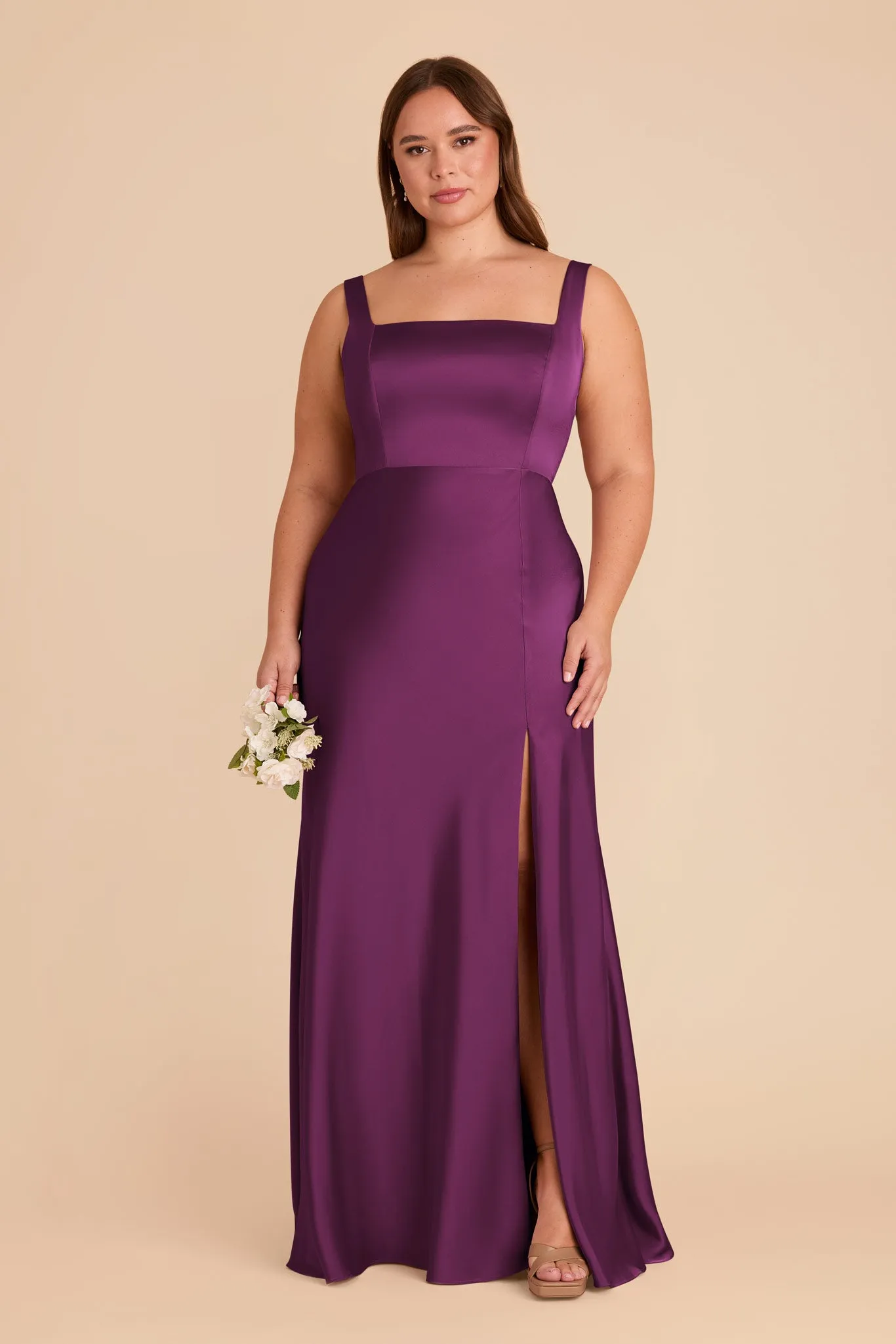 Alex Matte Satin Dress - Fig sold by Birdy Grey product image thumbnail 2