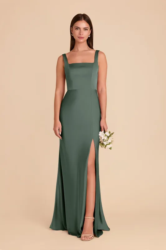 Alex Matte Satin Dress - Eucalyptus sold by Birdy Grey