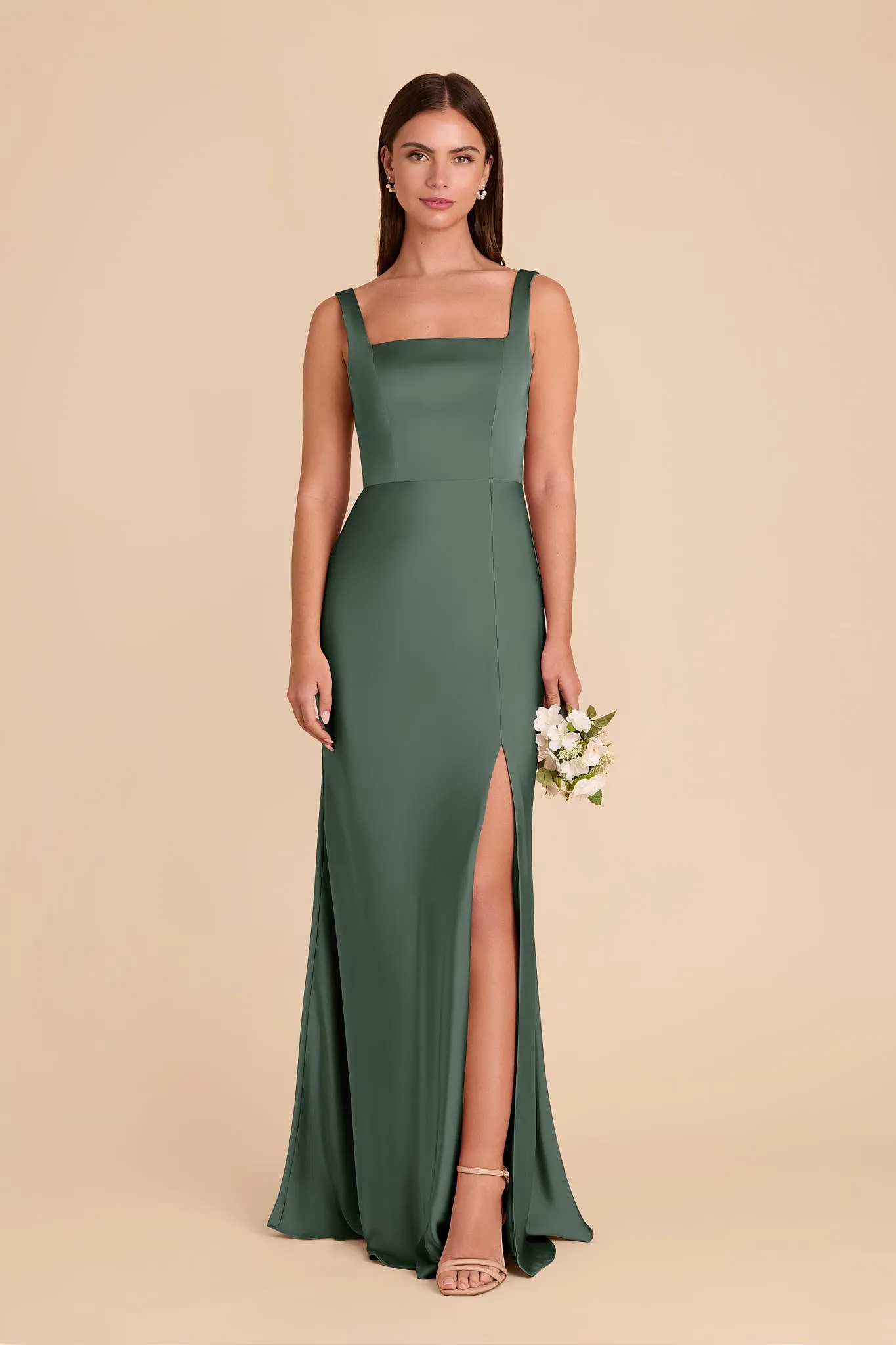 Alex Matte Satin Dress - Eucalyptus sold by Birdy Grey