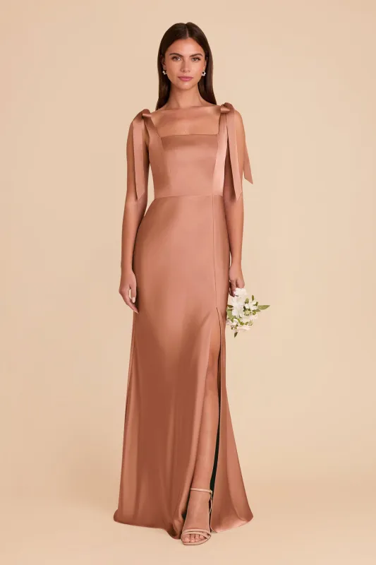 Alex Matte Satin Dress - Desert Rose sold by Birdy Grey