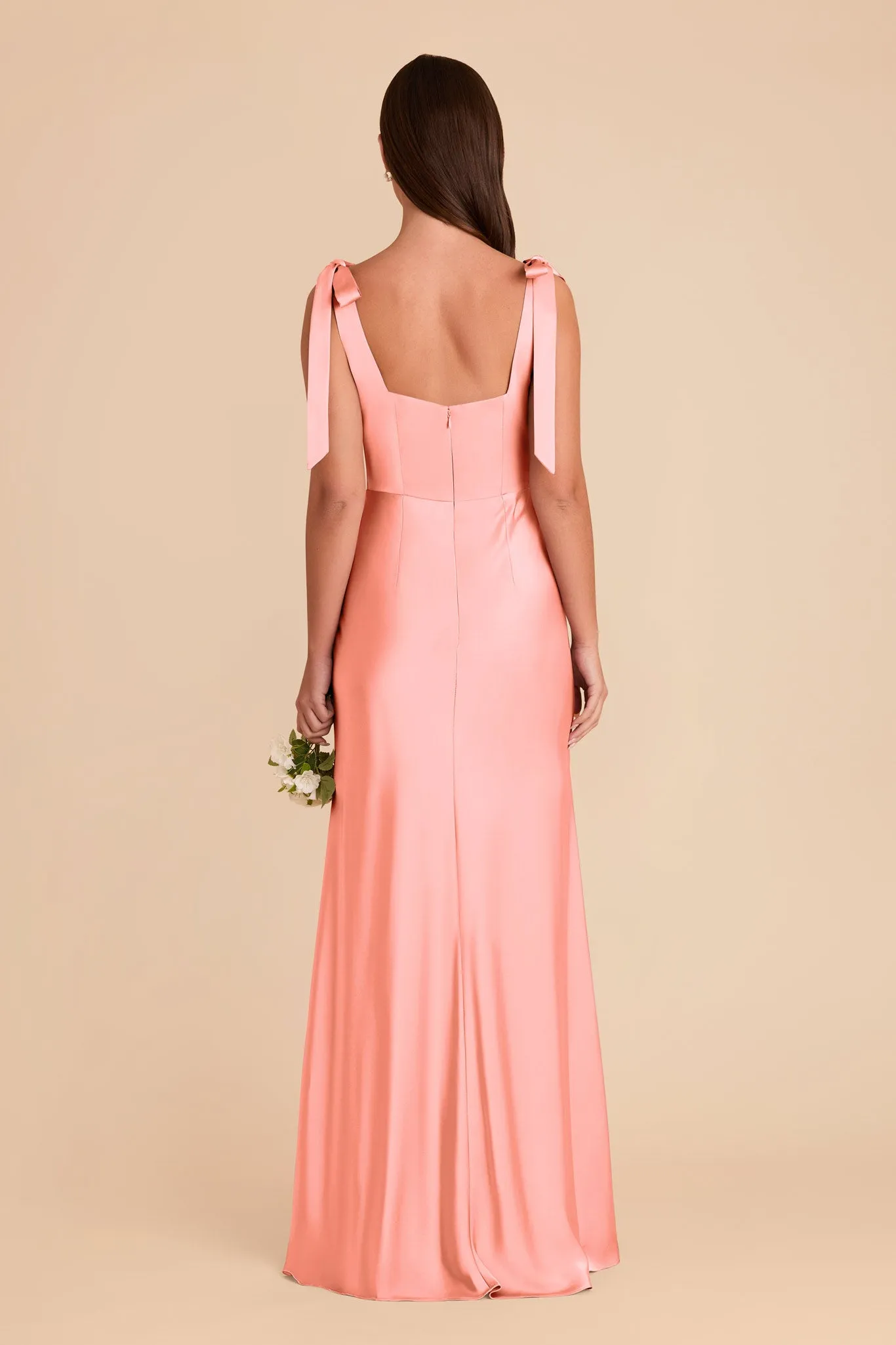 Alex Matte Satin Dress - Coral Pink sold by Birdy Grey product image thumbnail 5