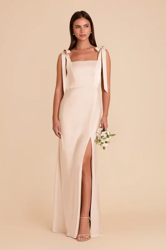 Alex Matte Satin Dress - Champagne sold by Birdy Grey