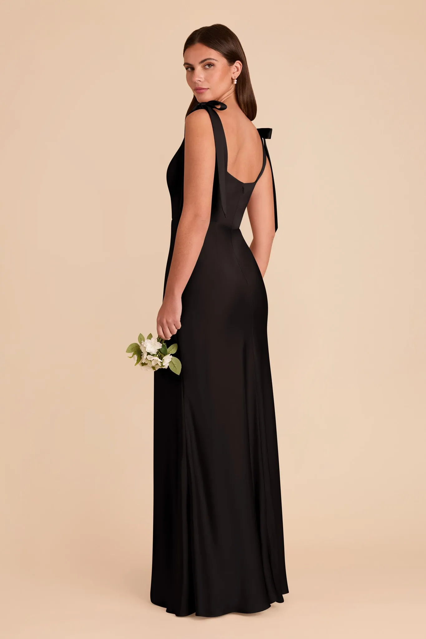 Alex Matte Satin Dress - Black sold by Birdy Grey product image thumbnail 5