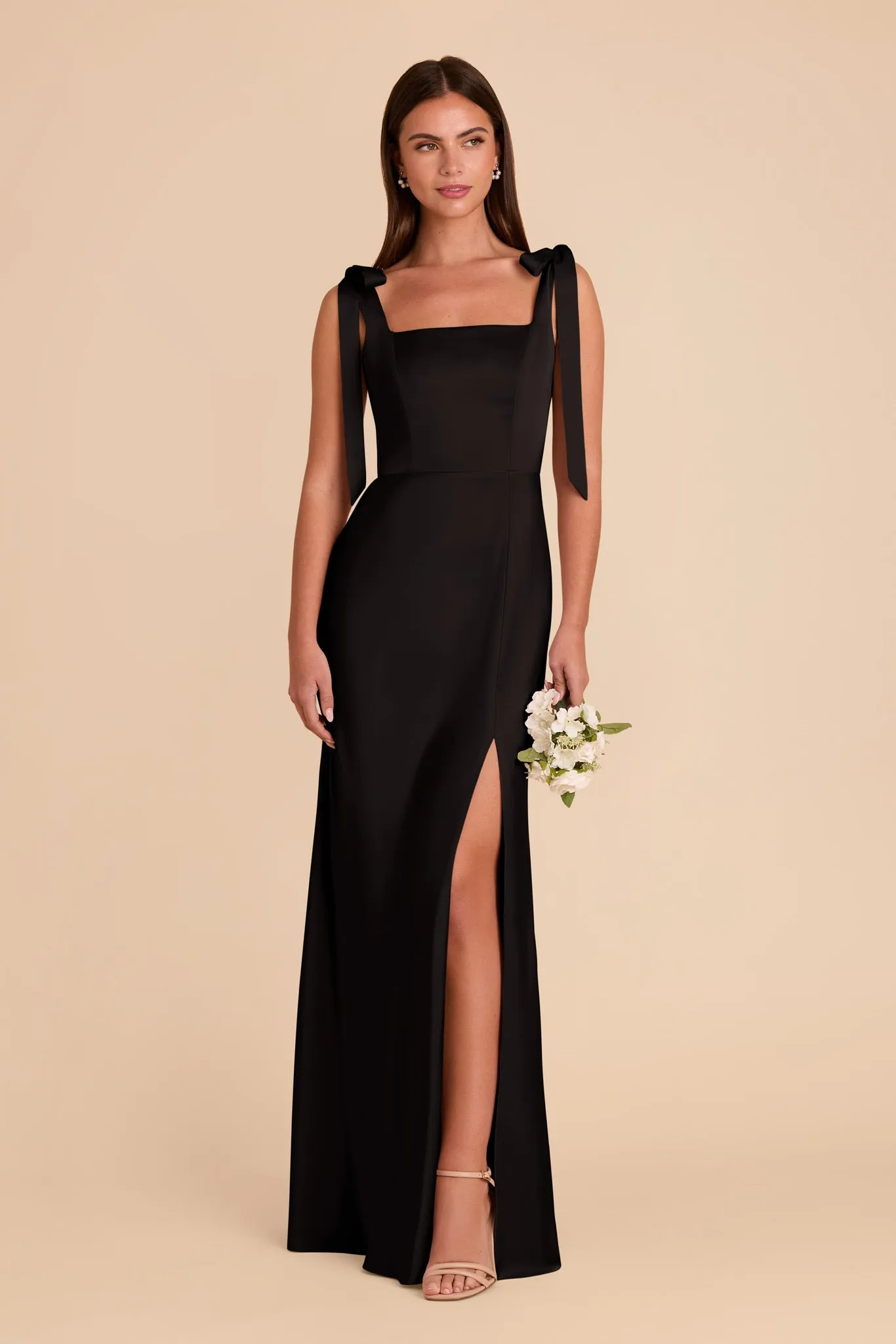 Alex Matte Satin Dress - Black sold by Birdy Grey product image thumbnail 4