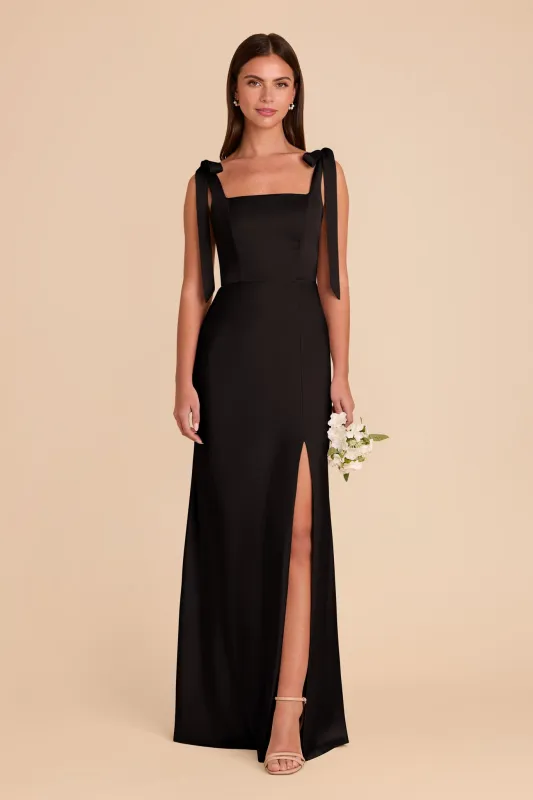 Alex Matte Satin Dress - Black sold by Birdy Grey