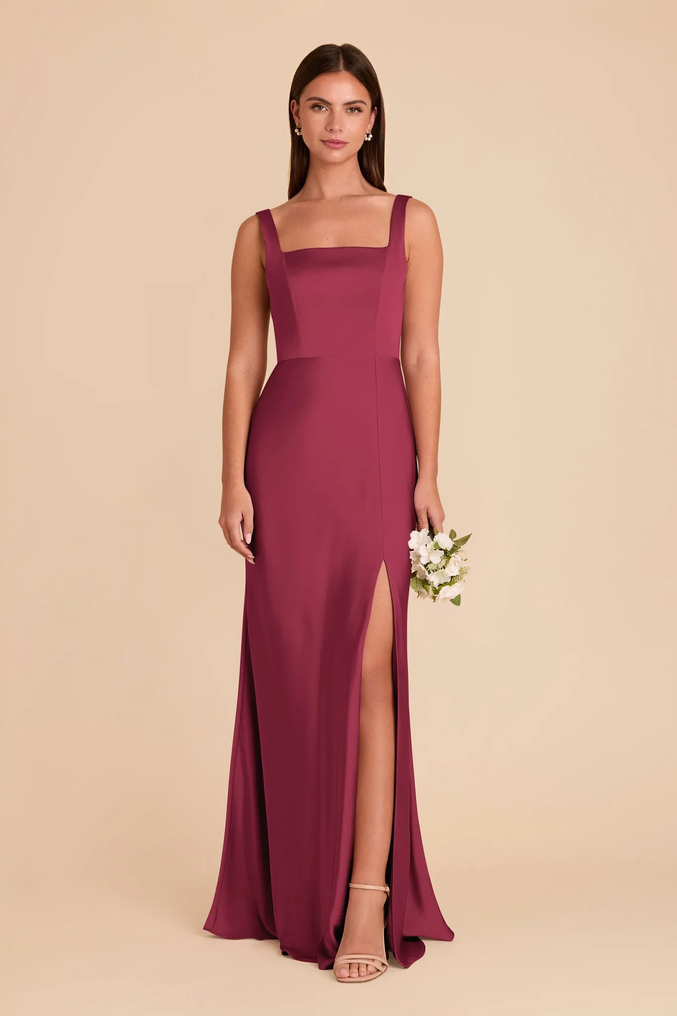 Alex Matte Satin Dress - Berry sold by Birdy Grey product image thumbnail 3
